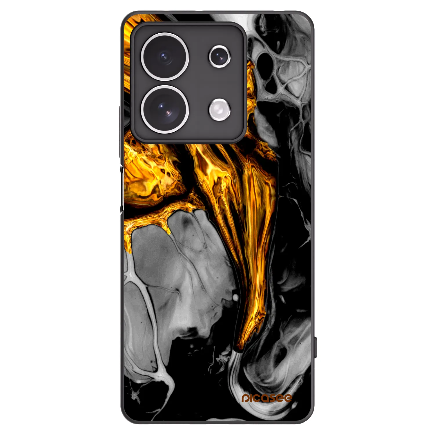 Picasee silikonski črni ovitek za Xiaomi Redmi Note 13 4G - Black Gold