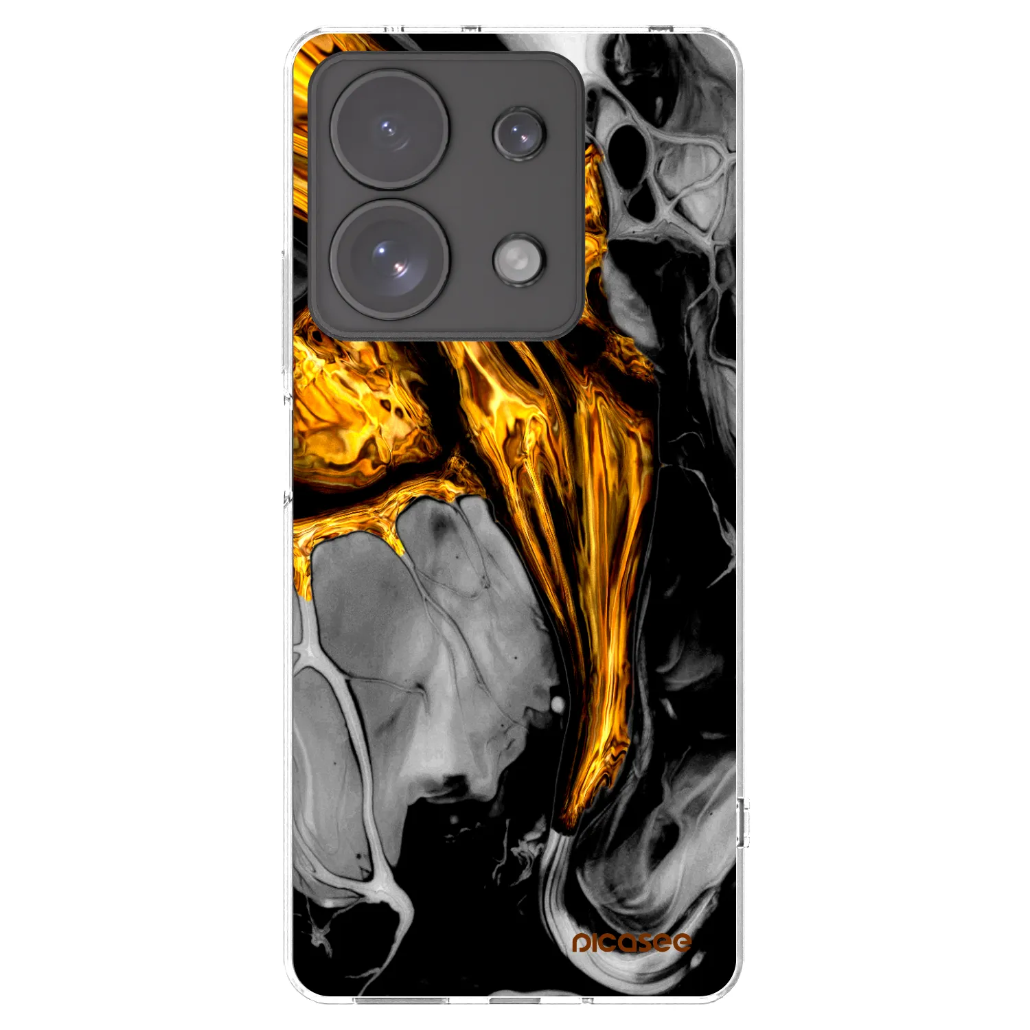 Picasee silikonski prozorni ovitek za Xiaomi Redmi Note 13 Pro 4G - Black Gold