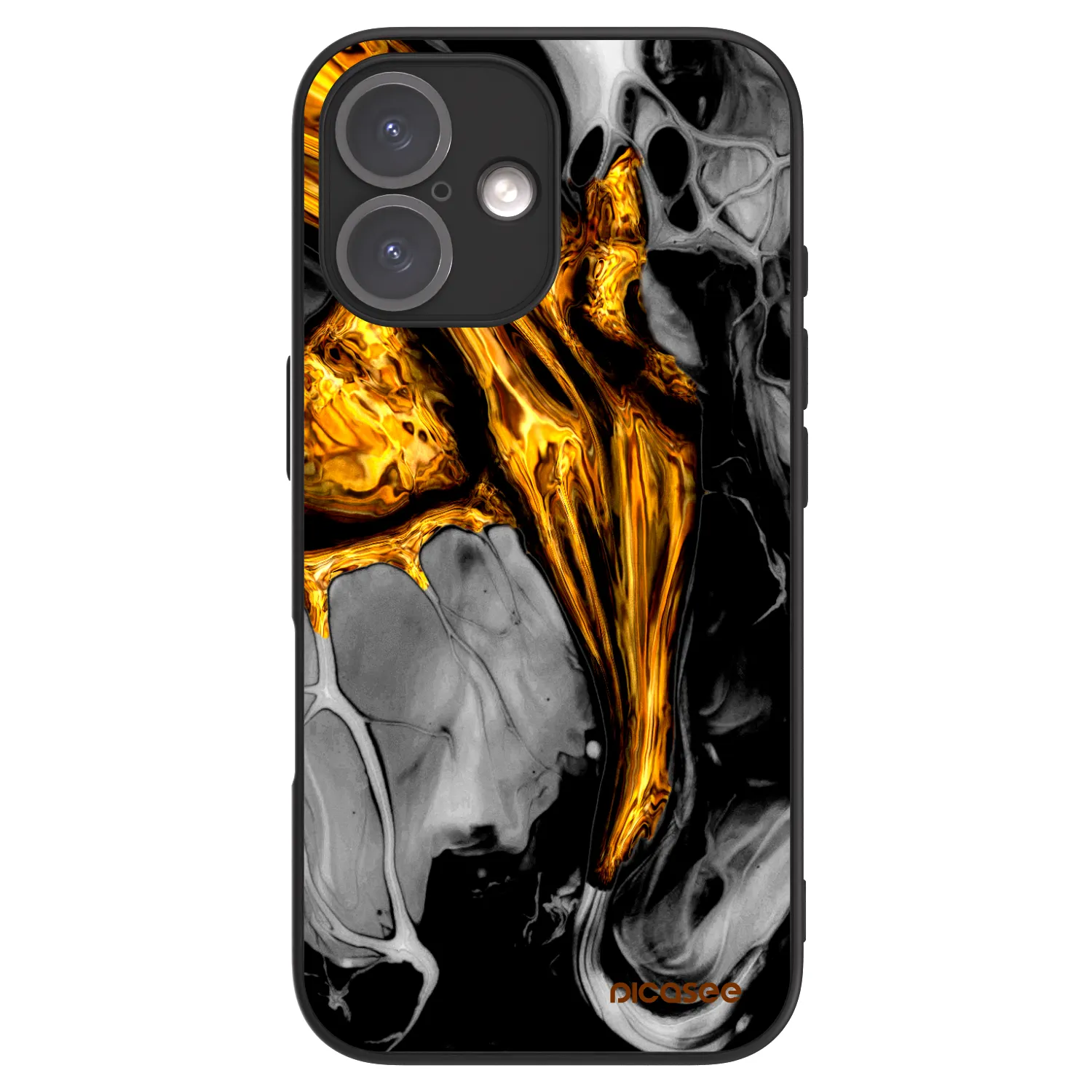 Picasee ULTIMATE CASE MagSafe za Apple iPhone 16 - Black Gold