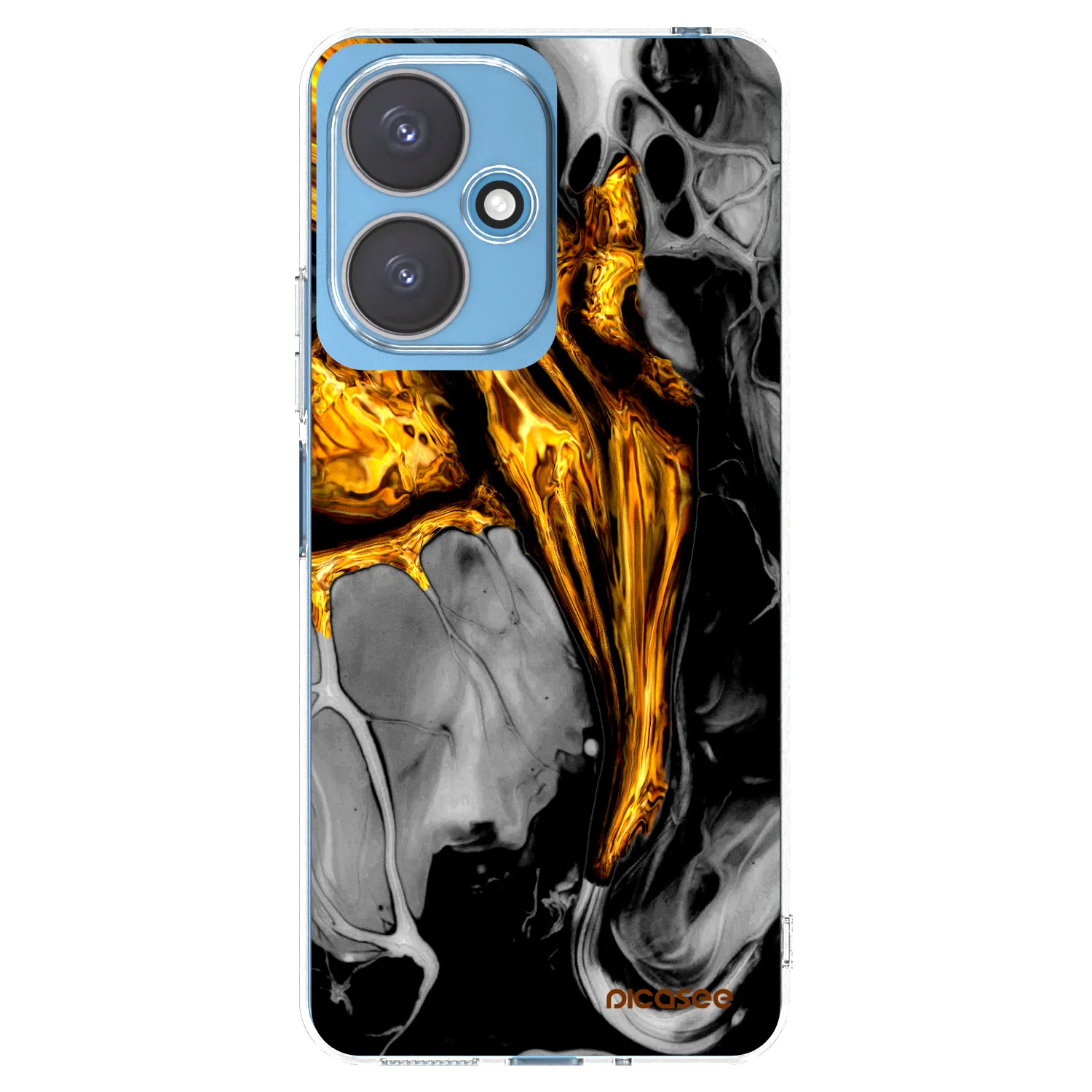 Picasee silikonski prozorni ovitek za Xiaomi Redmi 13C 5G - Black Gold