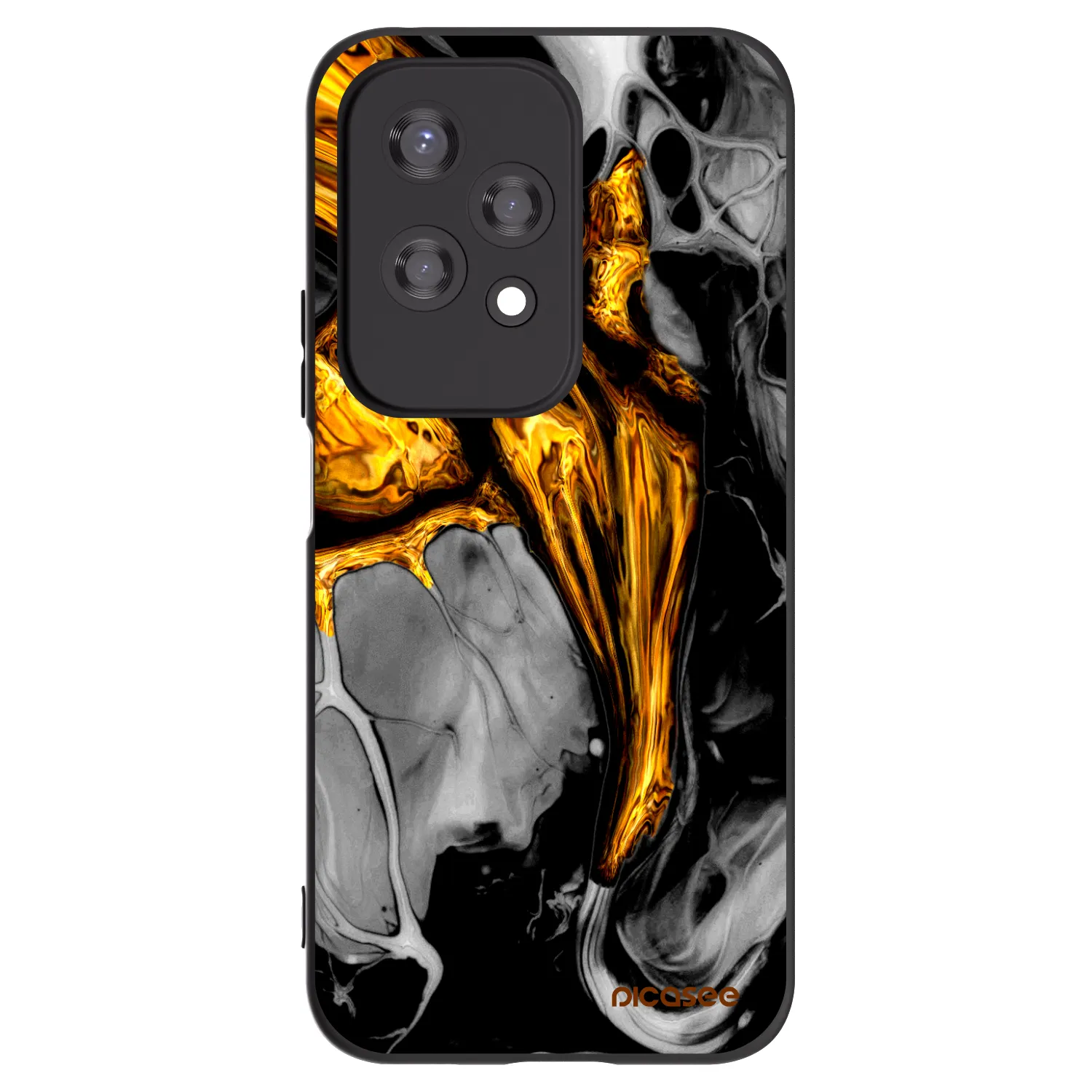 Picasee silikonski črni ovitek za Honor 200 Lite - Black Gold