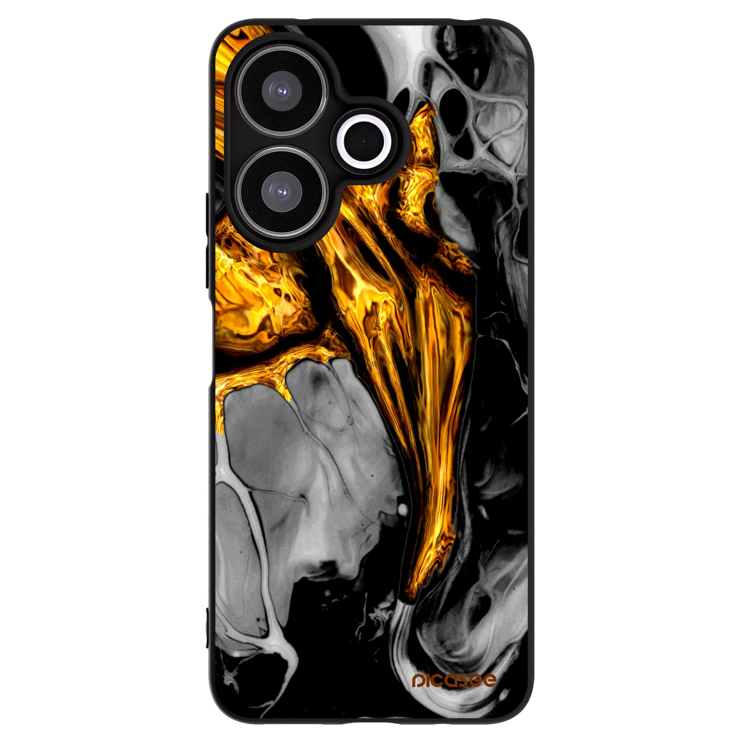 Picasee silikonski črni ovitek za Xiaomi Redmi 13 4G - Black Gold