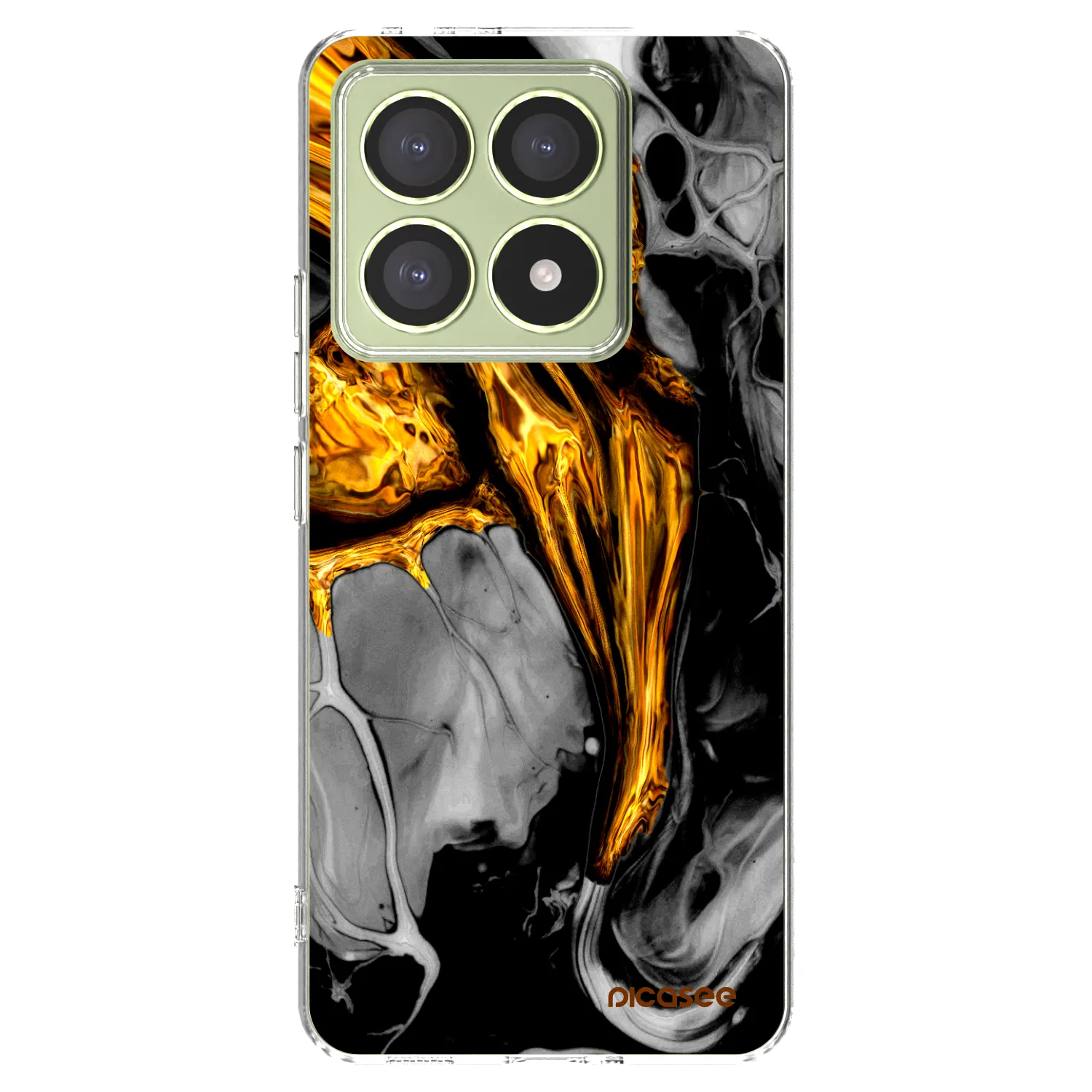 Picasee silikonski prozorni ovitek za Xiaomi 14T - Black Gold