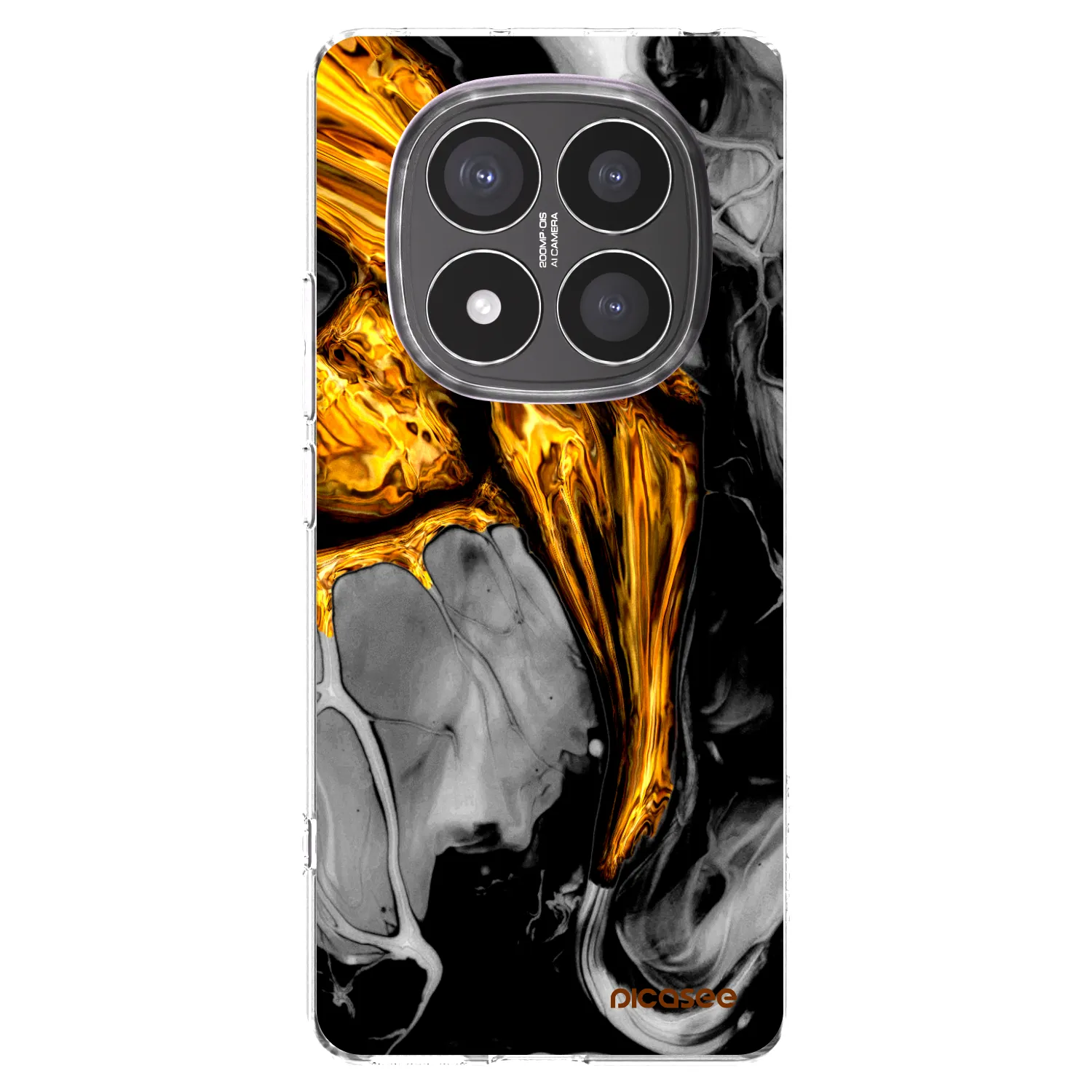 Picasee silikonski prozorni ovitek za Xiaomi Redmi Note 14 Pro+ 5G - Black Gold