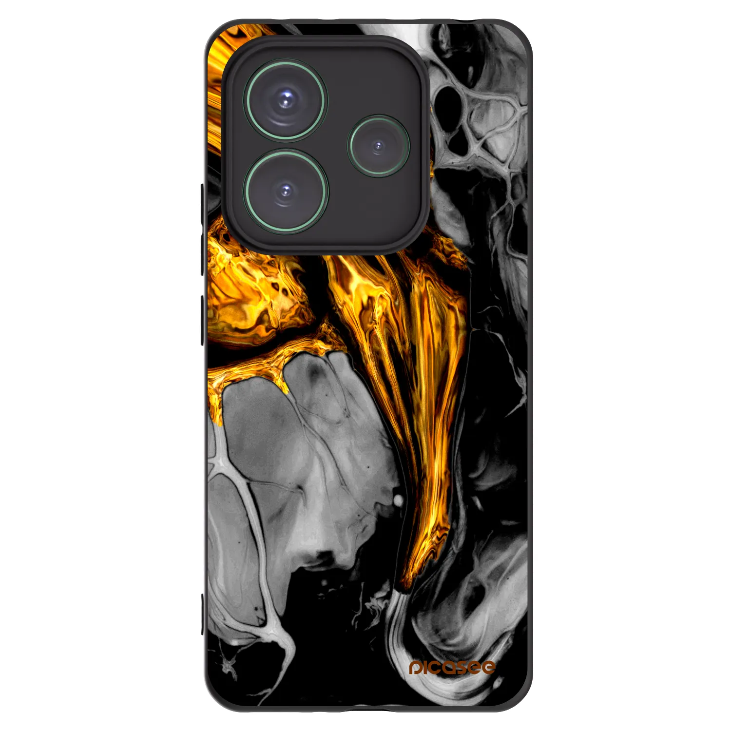 Picasee silikonski črni ovitek za Xiaomi Redmi Note 14 5G - Black Gold