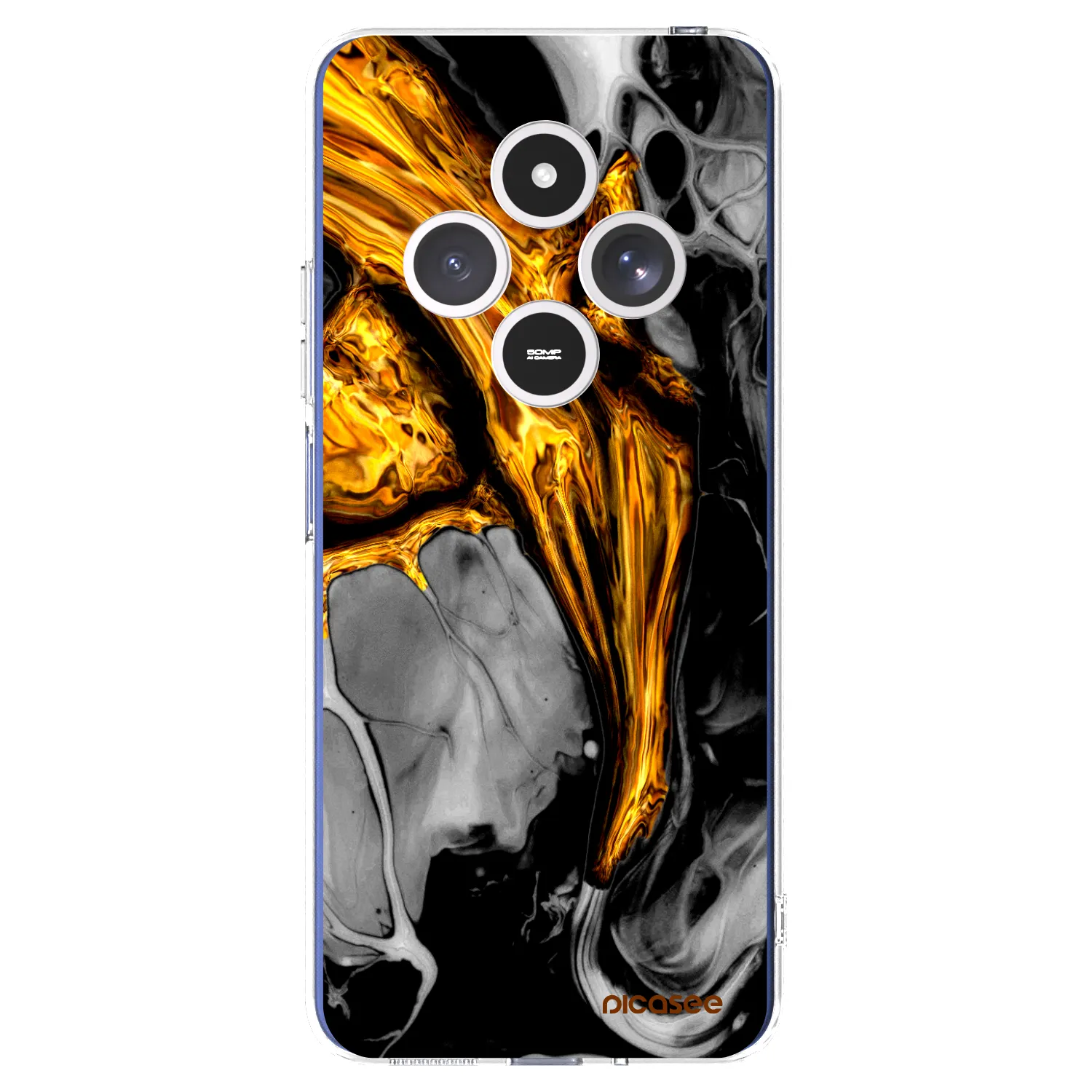 Picasee silikonski prozorni ovitek za Xiaomi Redmi 14C - Black Gold