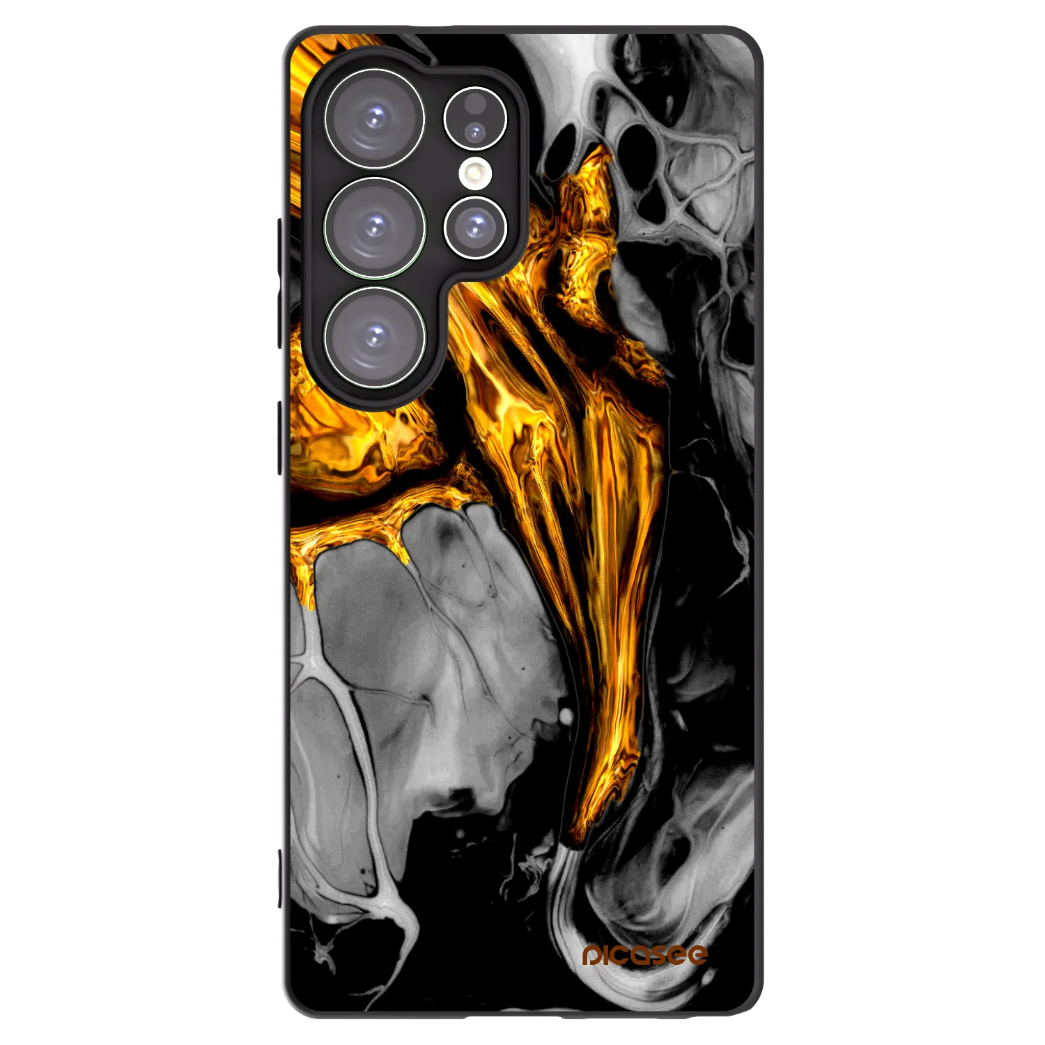Picasee silikonski črni ovitek za Samsung Galaxy S25 Ultra 5G - Black Gold