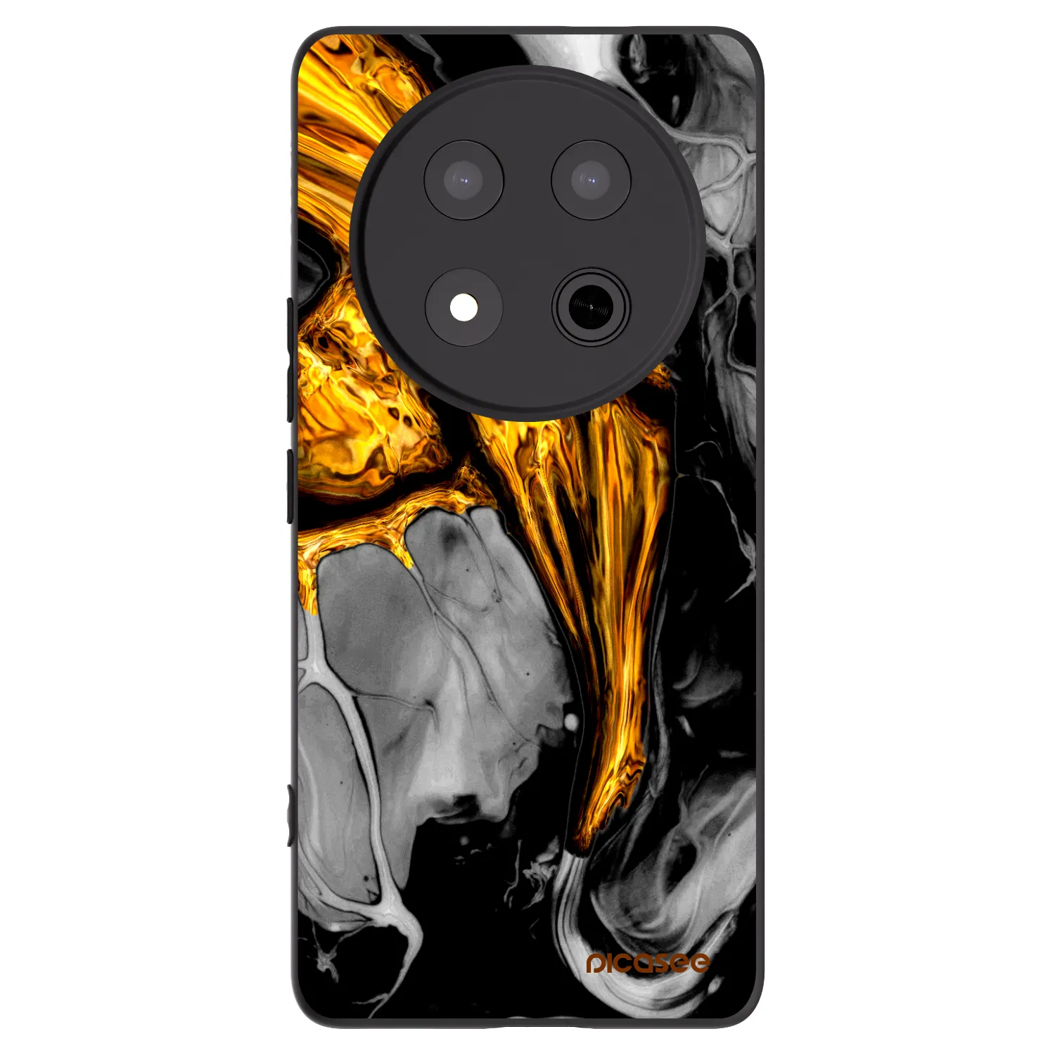 Picasee silikonski črni ovitek za Honor Magic7 Lite 5G - Black Gold