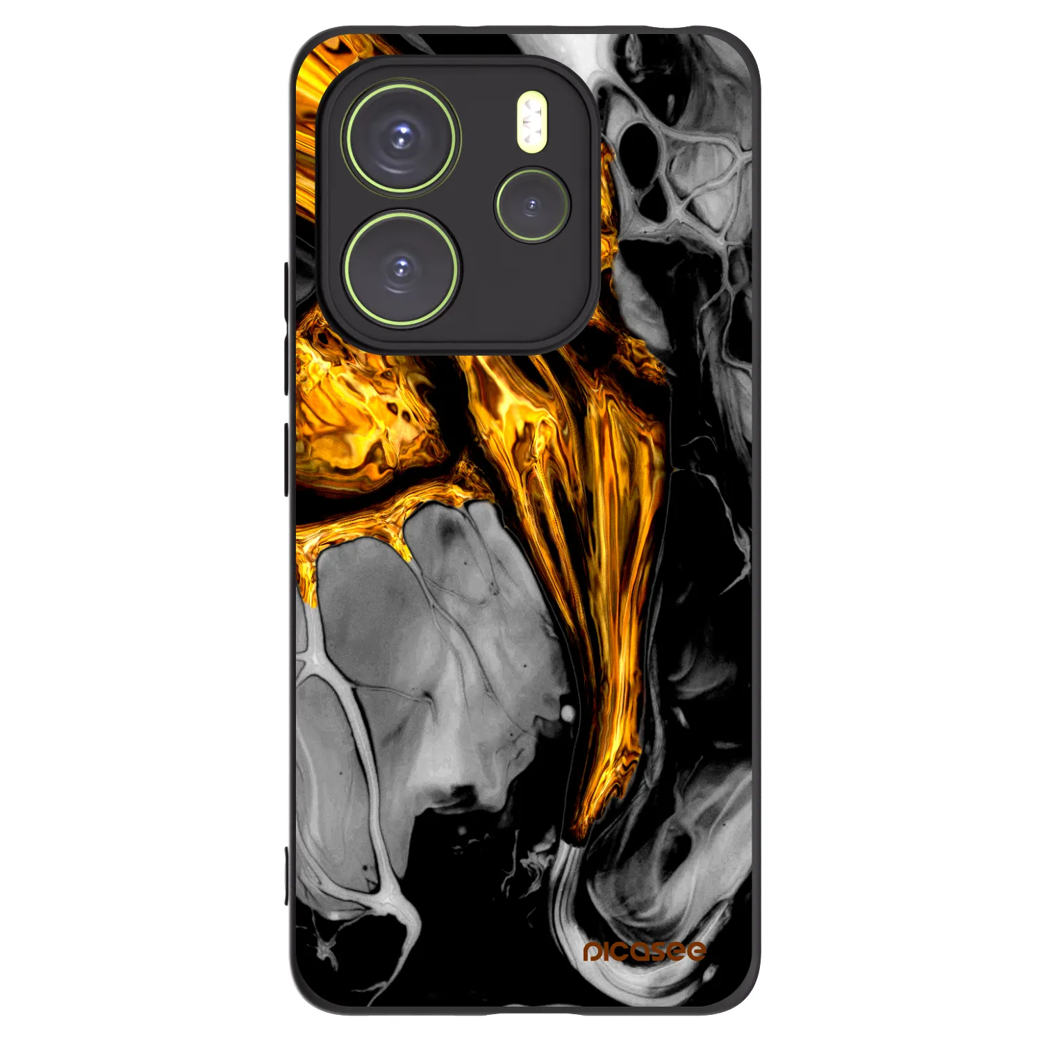 Picasee silikonski črni ovitek za Xiaomi Redmi Note 14 4G - Black Gold