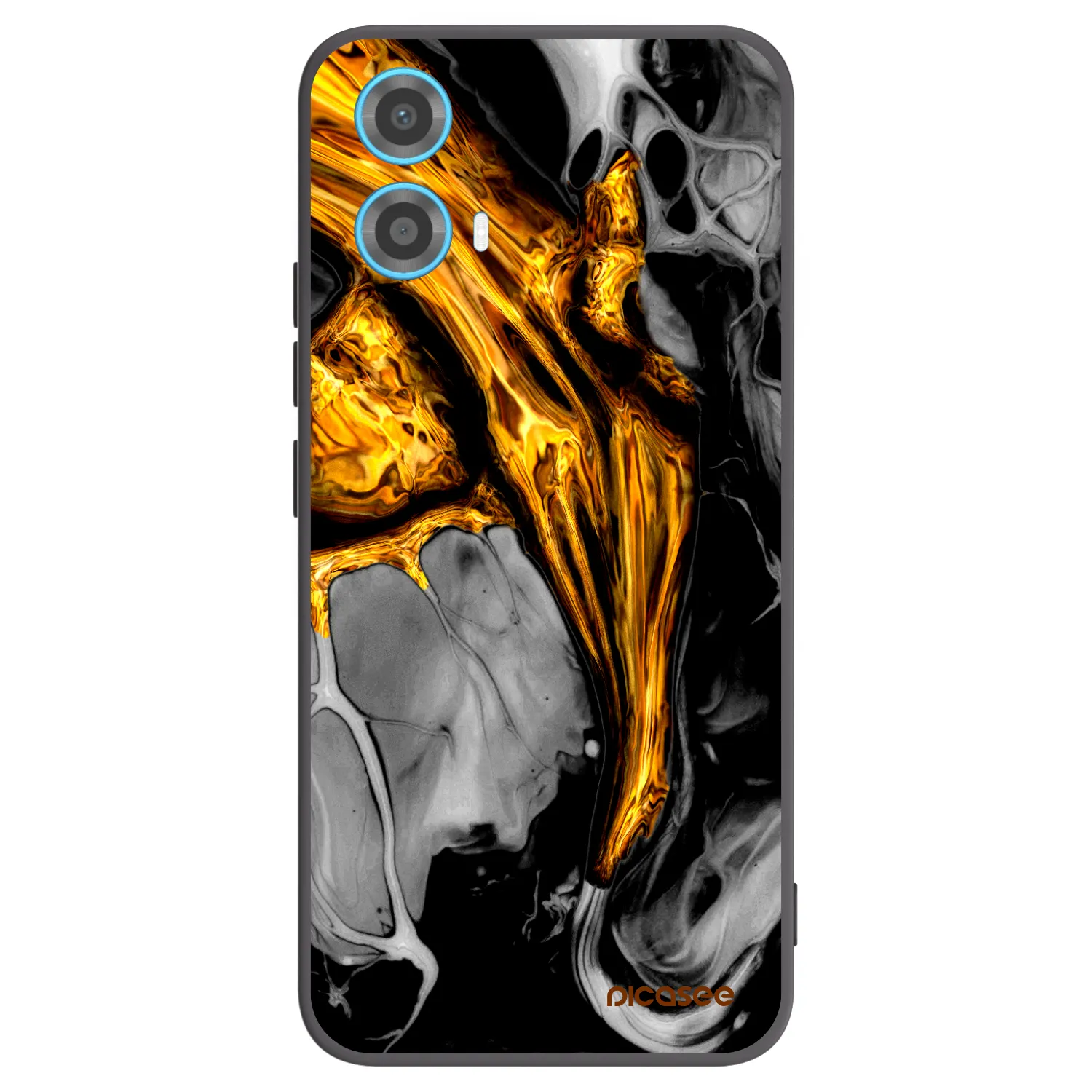 Picasee silikonski črni ovitek za Motorola Moto G34 5G - Black Gold