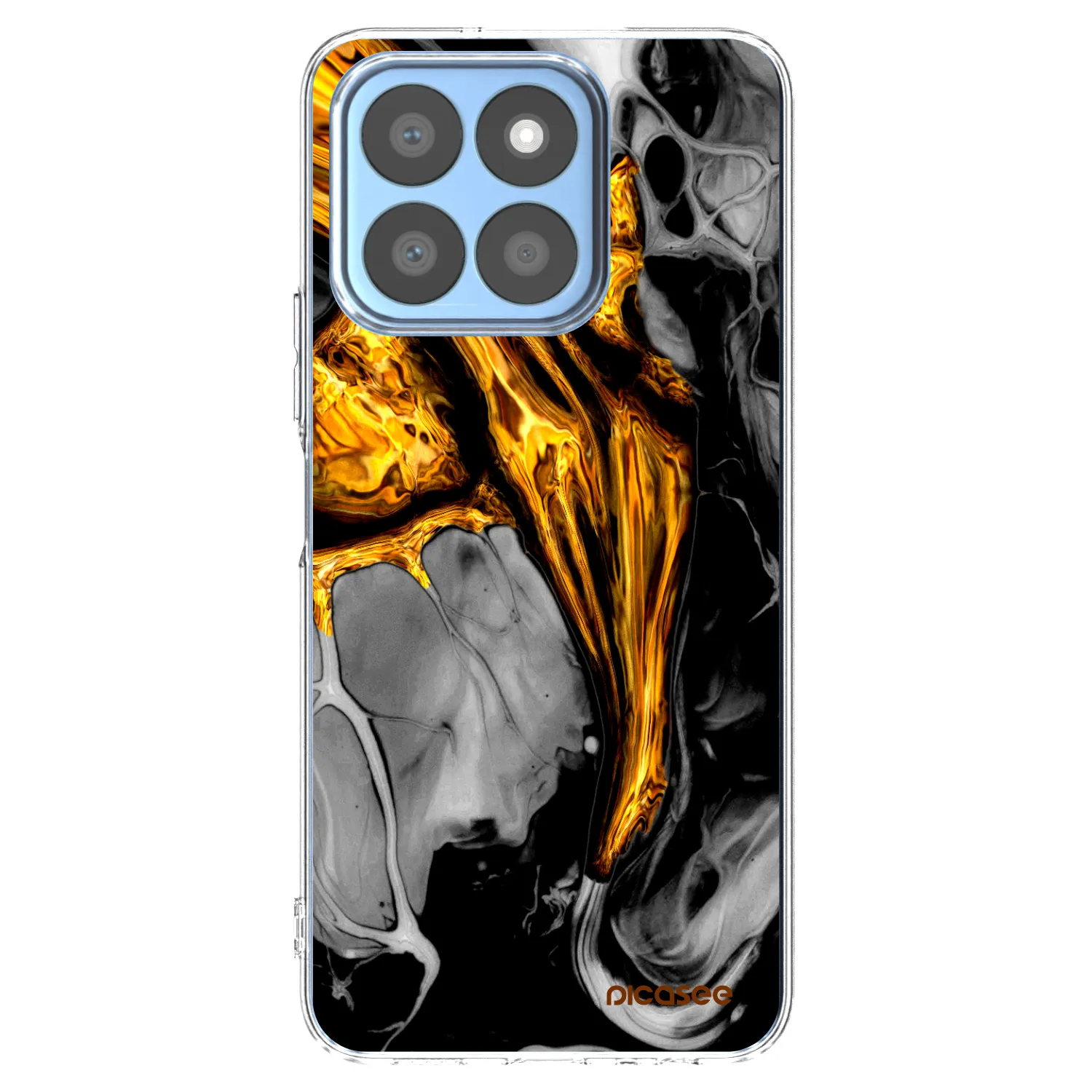 Picasee silikonski prozorni ovitek za Honor X8c - Black Gold