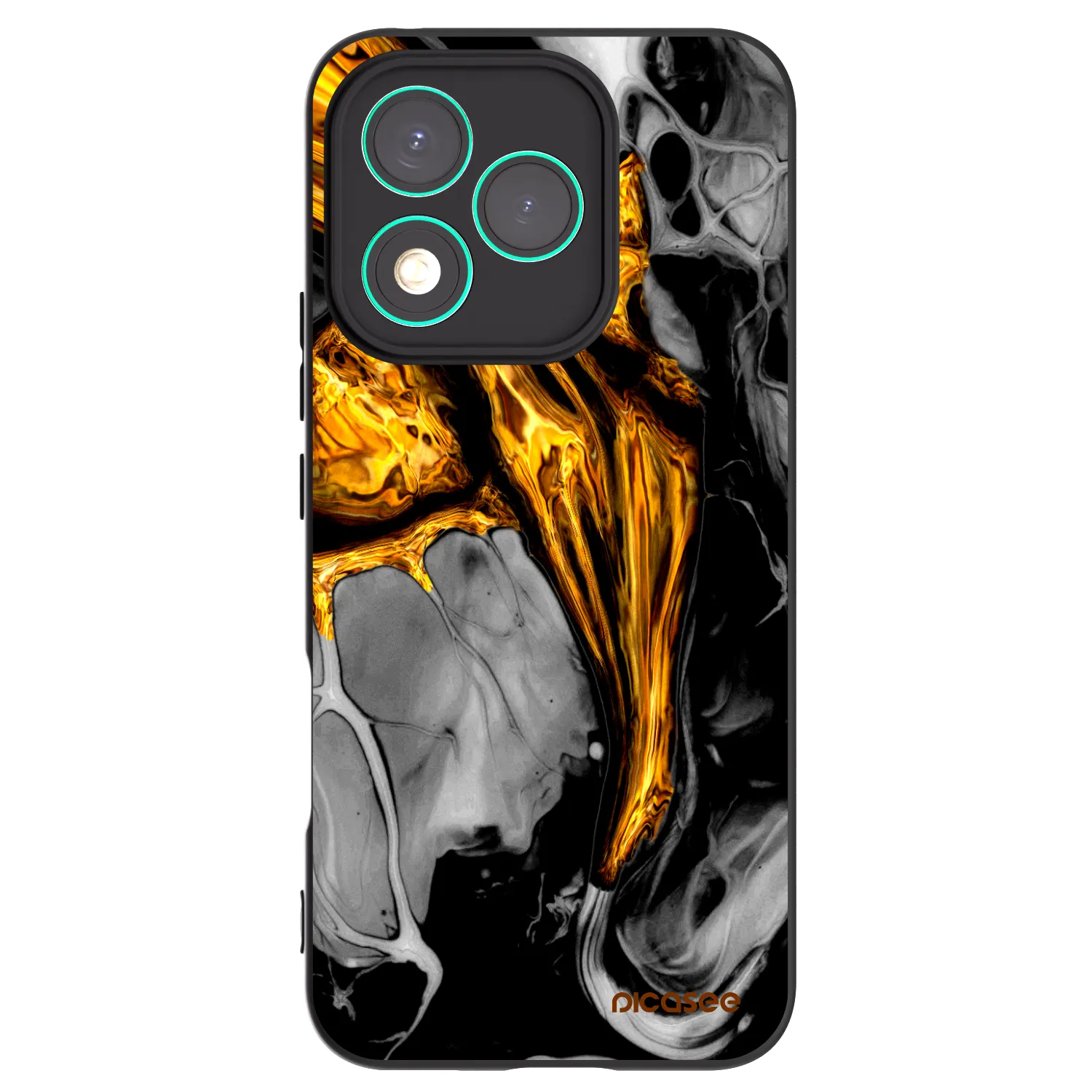 Picasee silikonski črni ovitek za Honor 400 Lite 5G - Black Gold