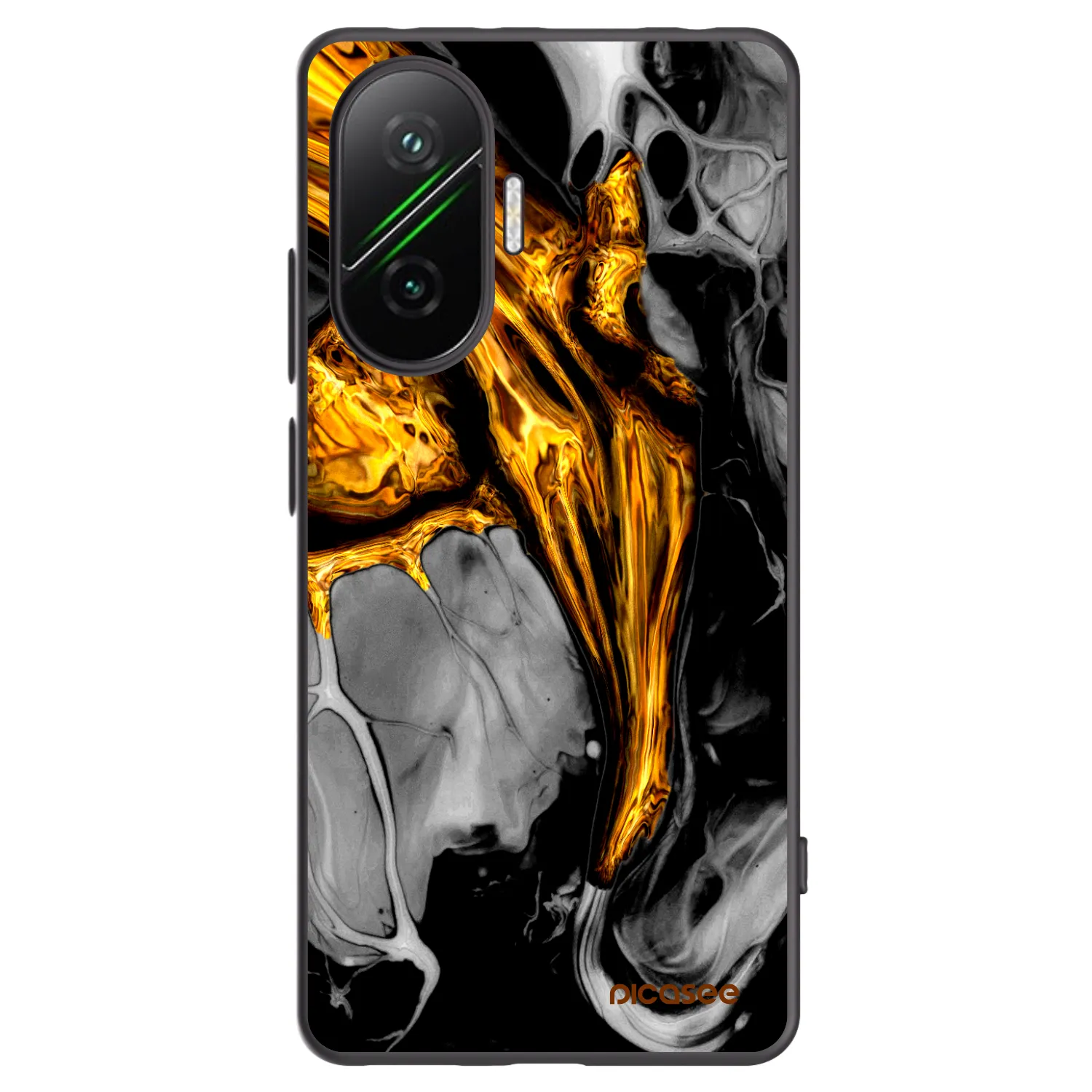 Picasee silikonski črni ovitek za Xiaomi Poco F7 Pro 5G - Black Gold