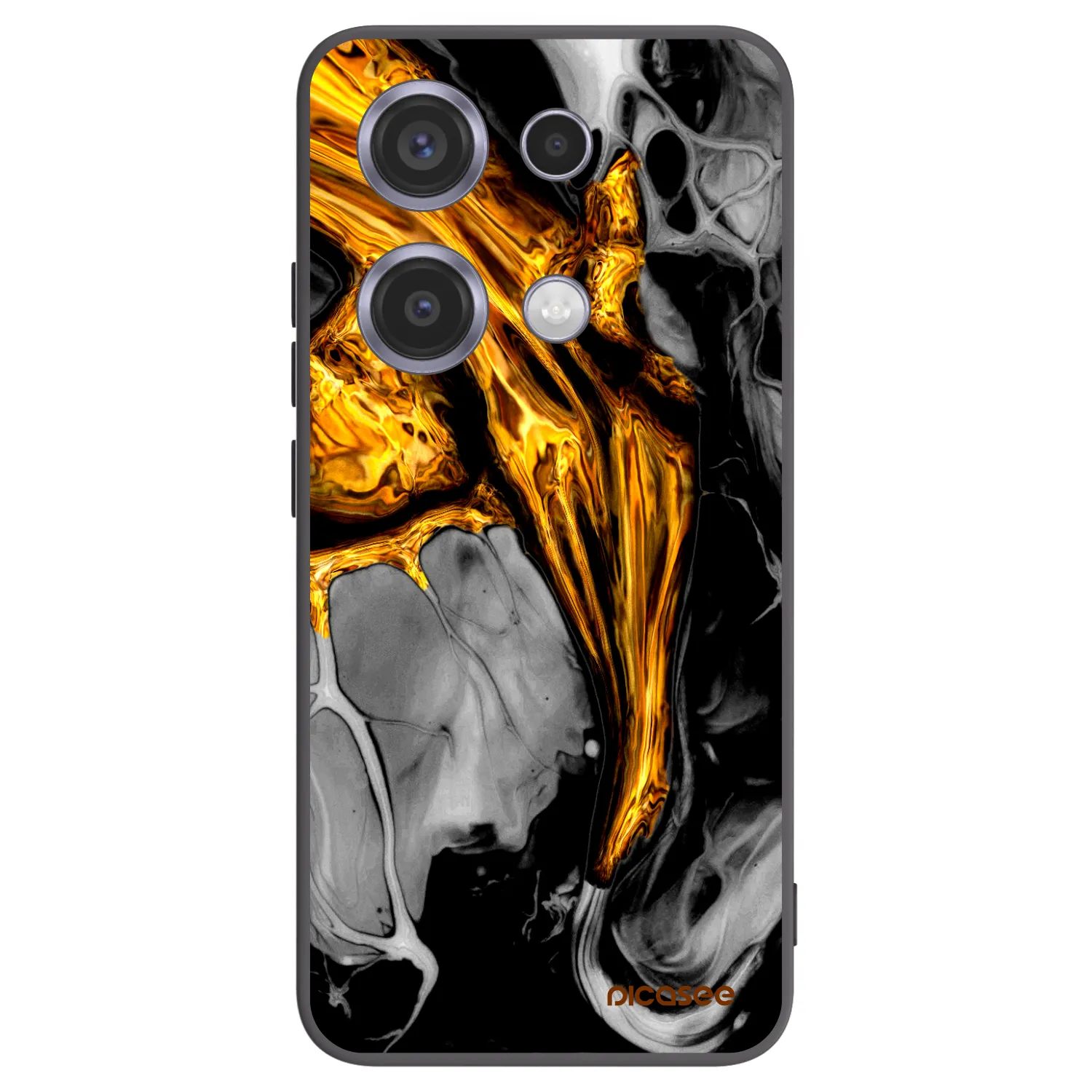 Picasee silikonski črni ovitek za Xiaomi Redmi Note 14S - Black Gold