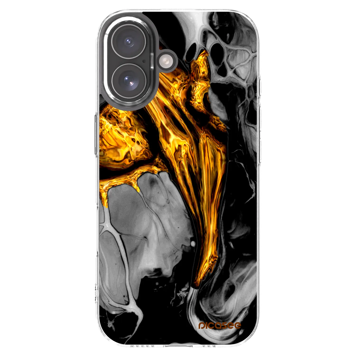 Picasee silikonski prozorni ovitek za Apple iPhone 17 - Black Gold