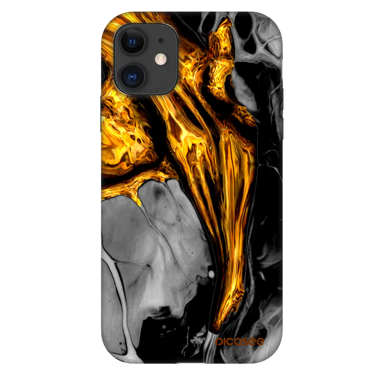 Picasee Fashion Case za Apple iPhone 11 - Black Gold