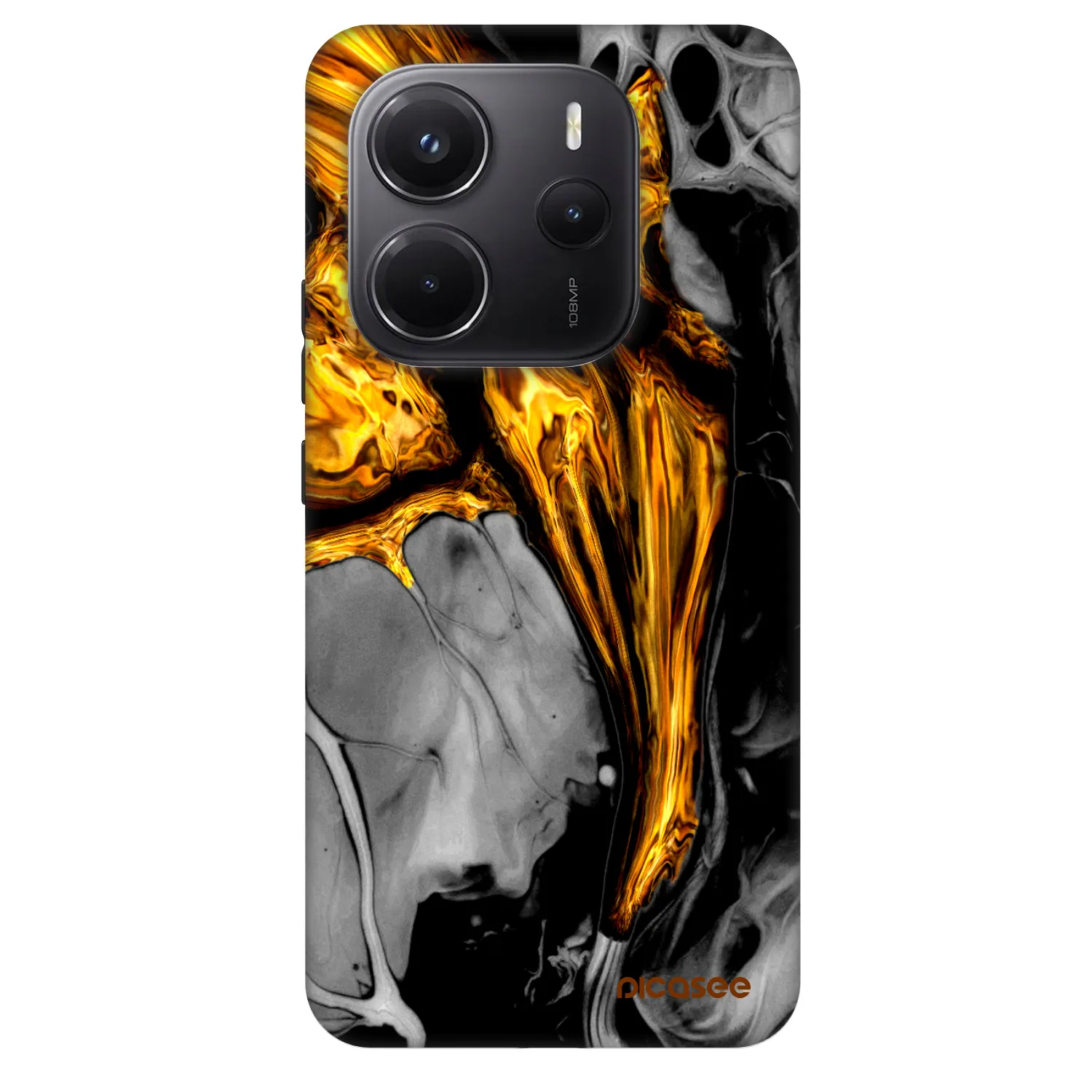 Picasee Fashion Case za Xiaomi Redmi Note 14 5G - Black Gold
