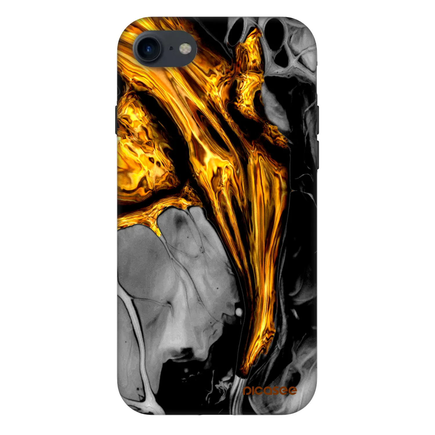 Picasee Fashion Case za Apple iPhone SE 2022 - Black Gold