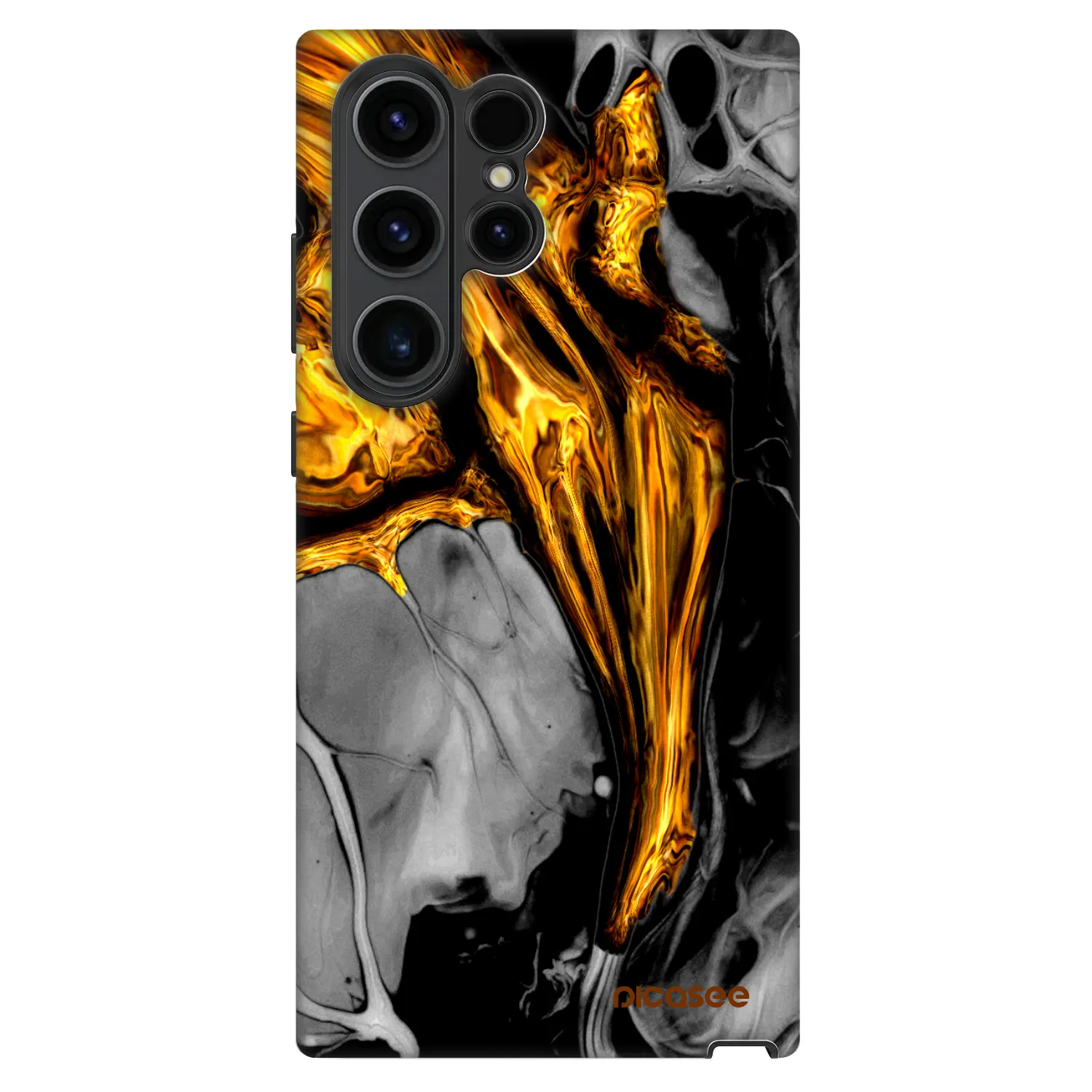 Picasee Fashion Case za Samsung Galaxy S23 Ultra 5G - Black Gold