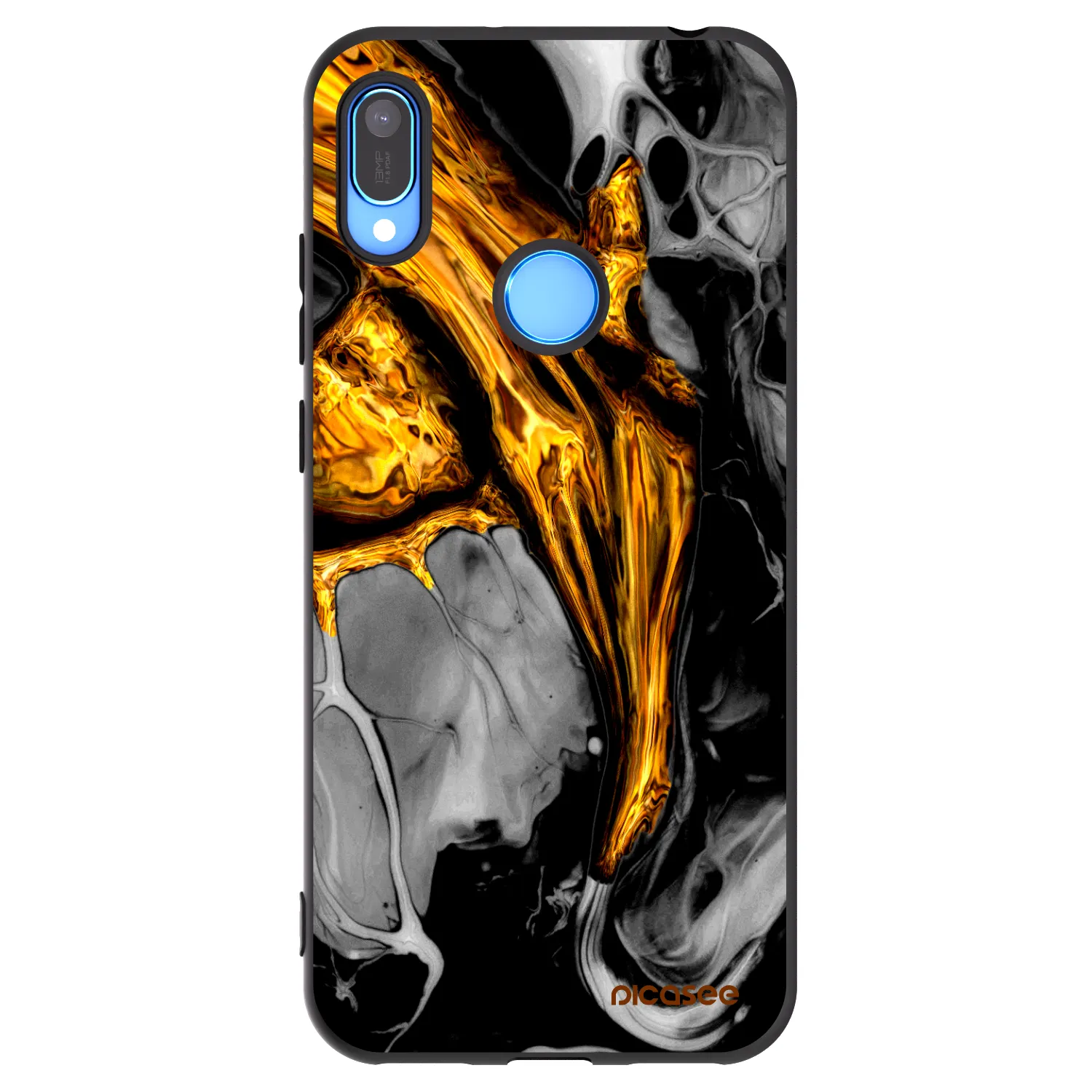 Picasee silikonski črni ovitek za Huawei Y6 2019 - Black Gold