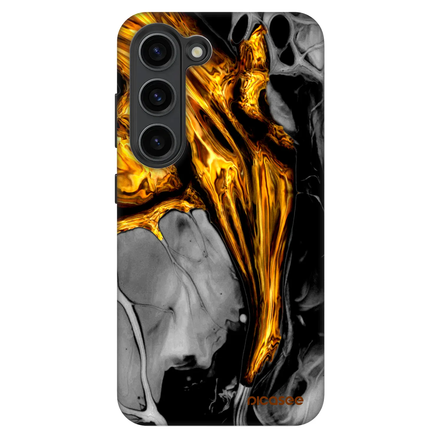 Picasee Fashion Case za Samsung Galaxy S23 5G - Black Gold