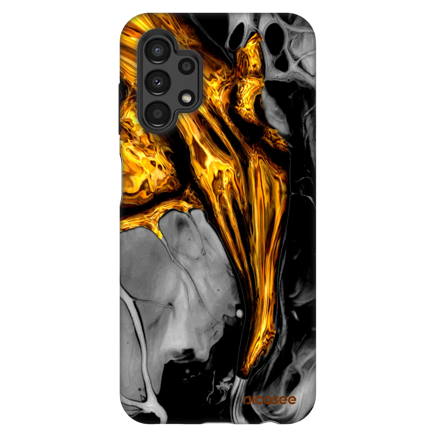 Picasee Fashion Case za Samsung Galaxy A13 4G A135 - Black Gold
