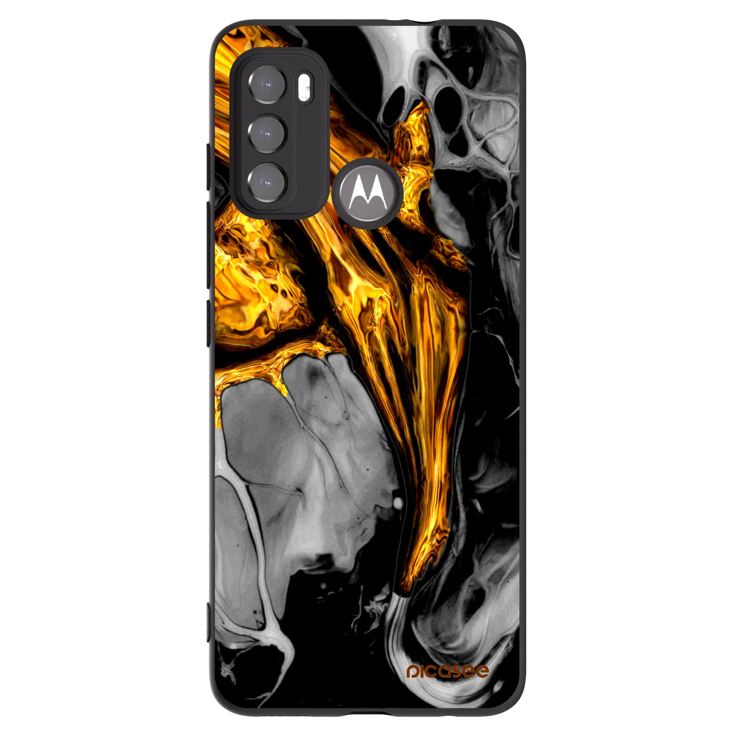 Picasee silikonski črni ovitek za Motorola Edge 60 5G - Black Gold