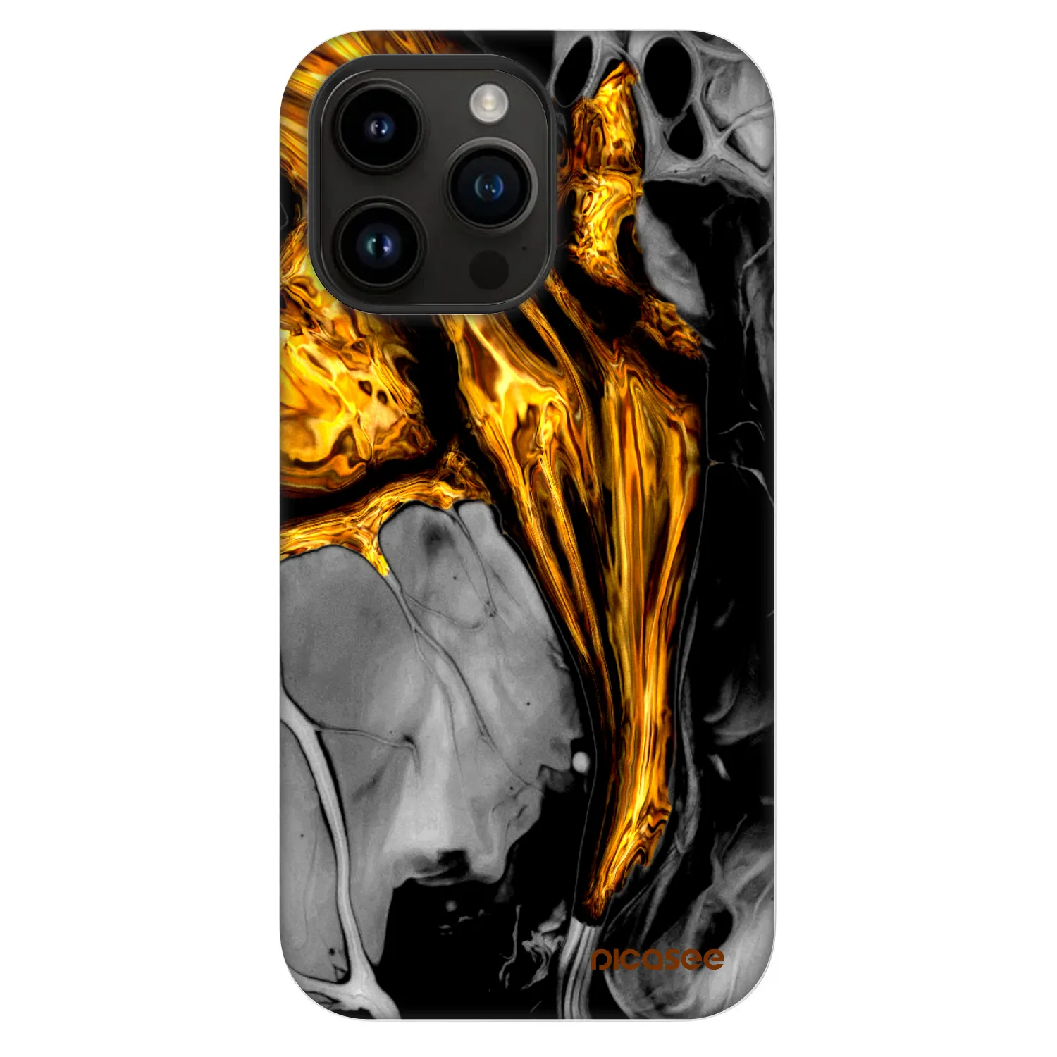 Picasee Fashion Case MagSafe za Apple iPhone 14 Pro Max - Black Gold
