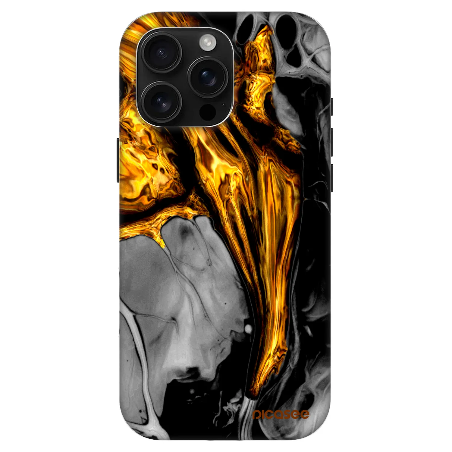 Picasee Fashion Case MagSafe za Apple iPhone 16 Pro Max - Black Gold