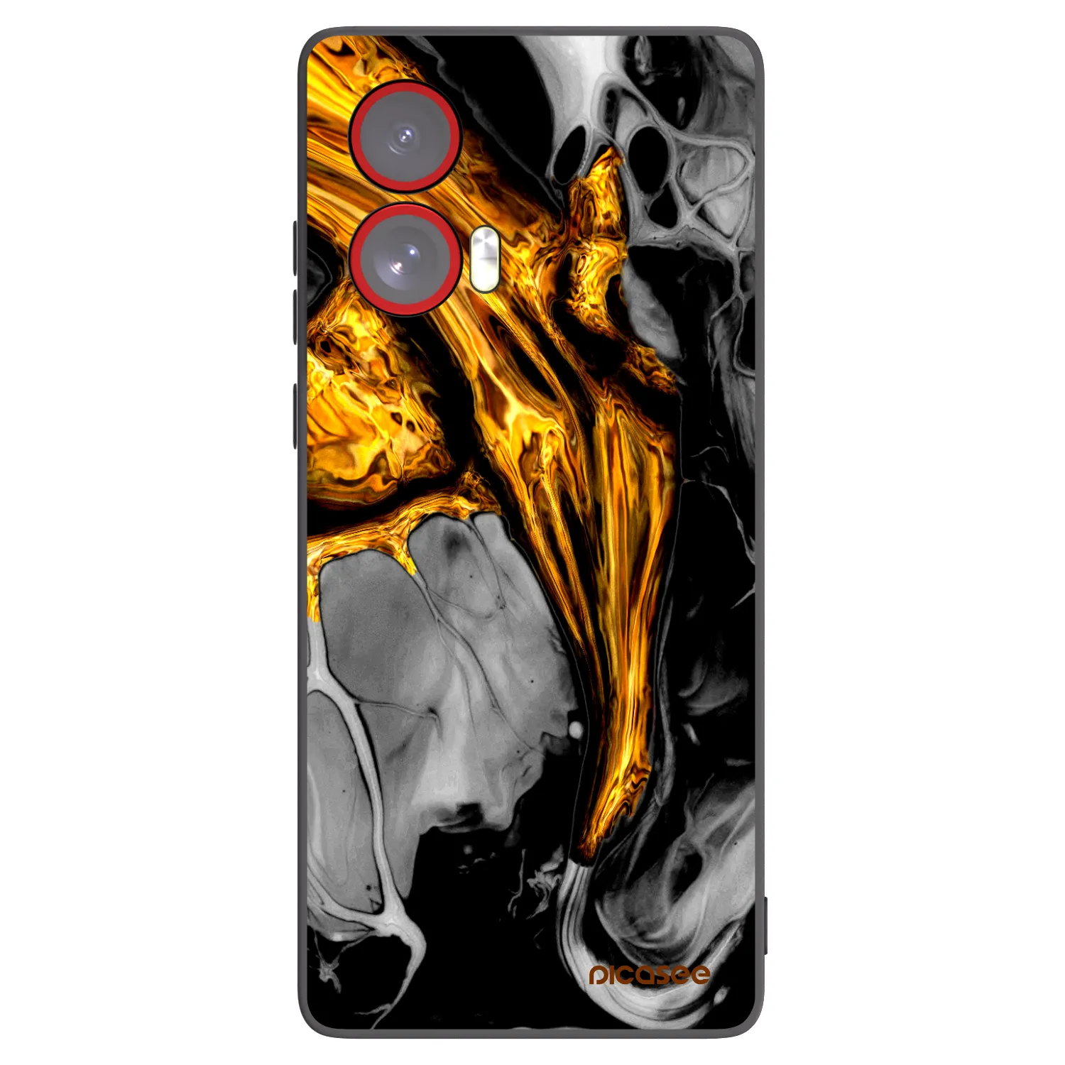 Picasee silikonski črni ovitek za Motorola Edge 50 Fusion - Black Gold