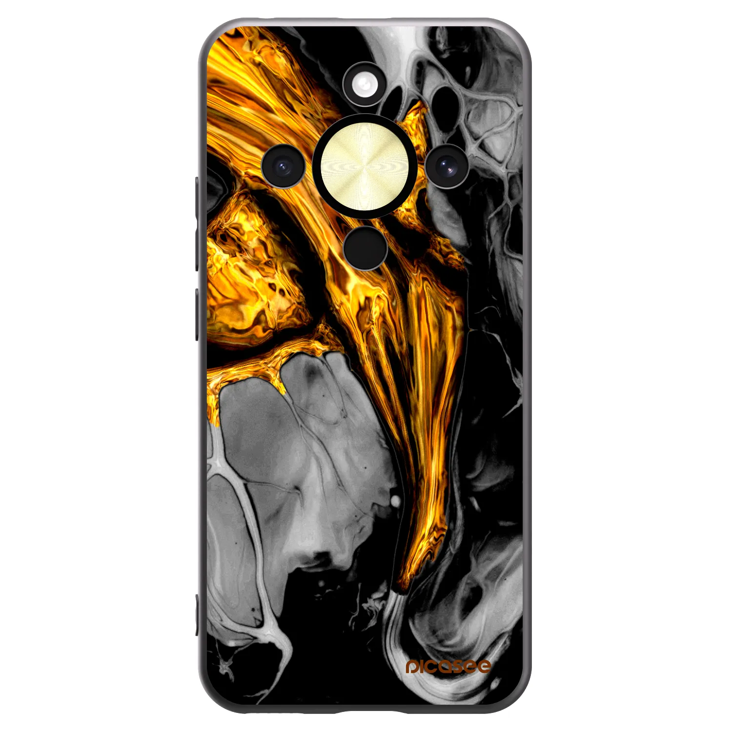 Picasee silikonski črni ovitek za Honor Magic8 Lite 5G - Black Gold