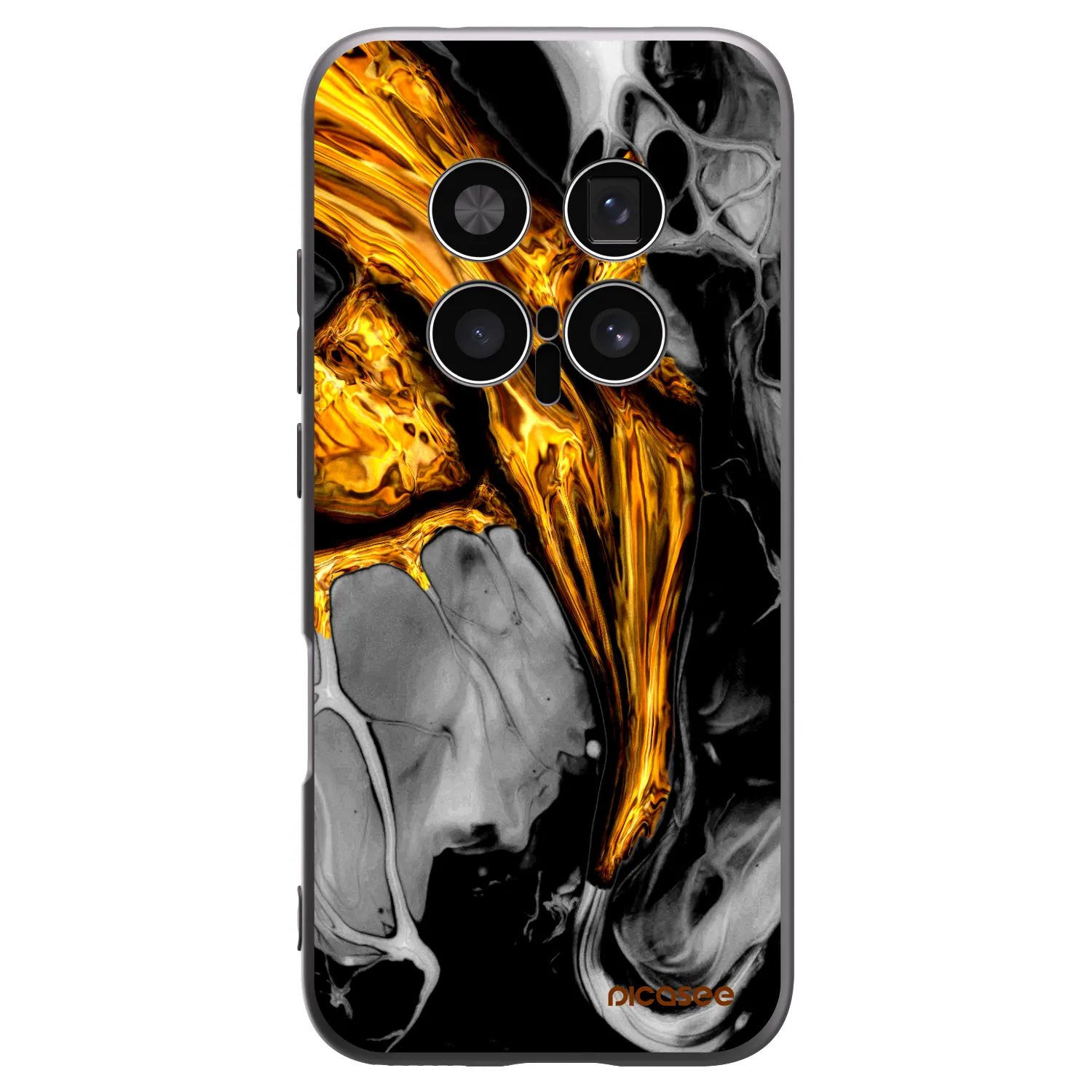 Picasee silikonski črni ovitek za Honor Magic8 Pro 5G - Black Gold