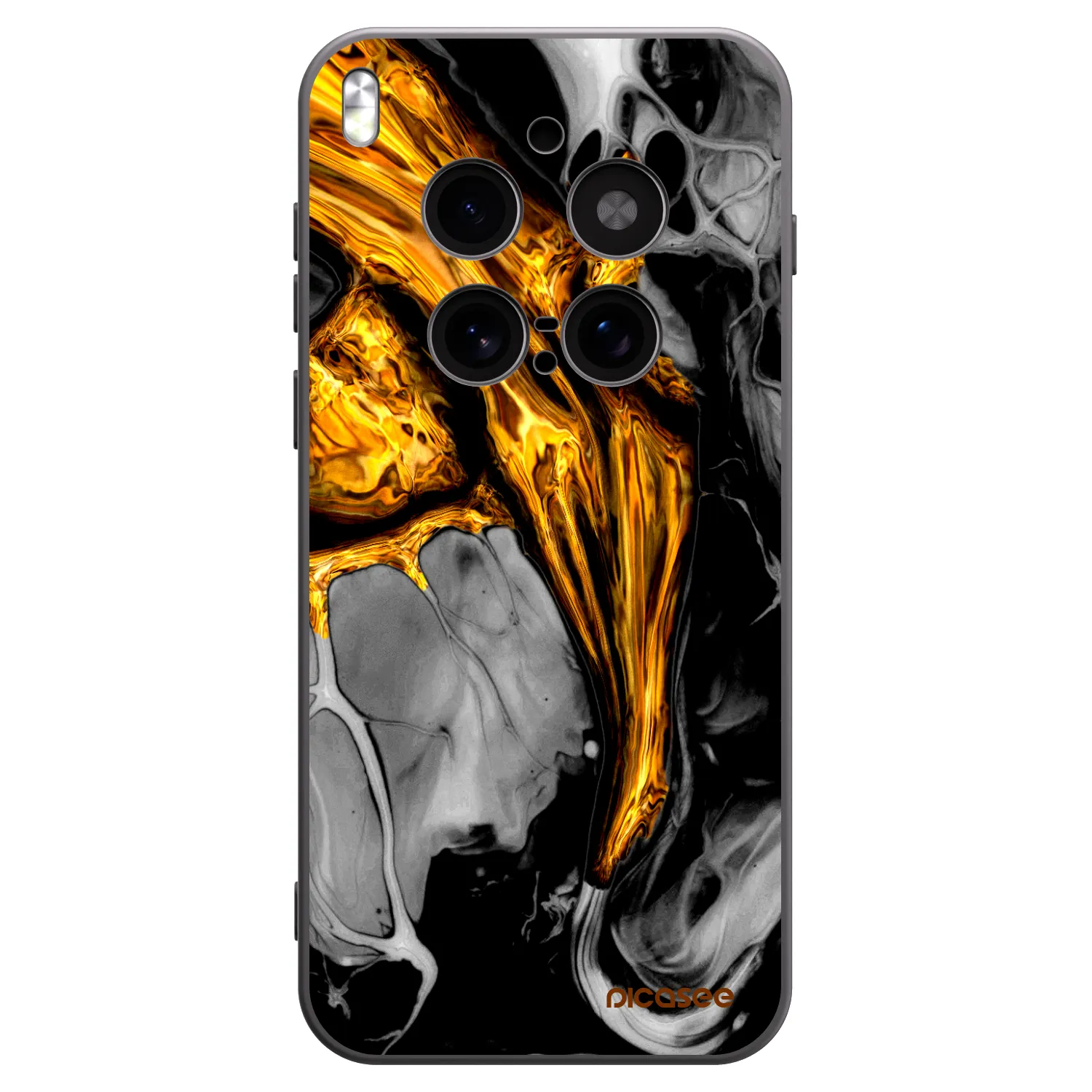 Picasee silikonski črni ovitek za Vivo X300 Pro - Black Gold