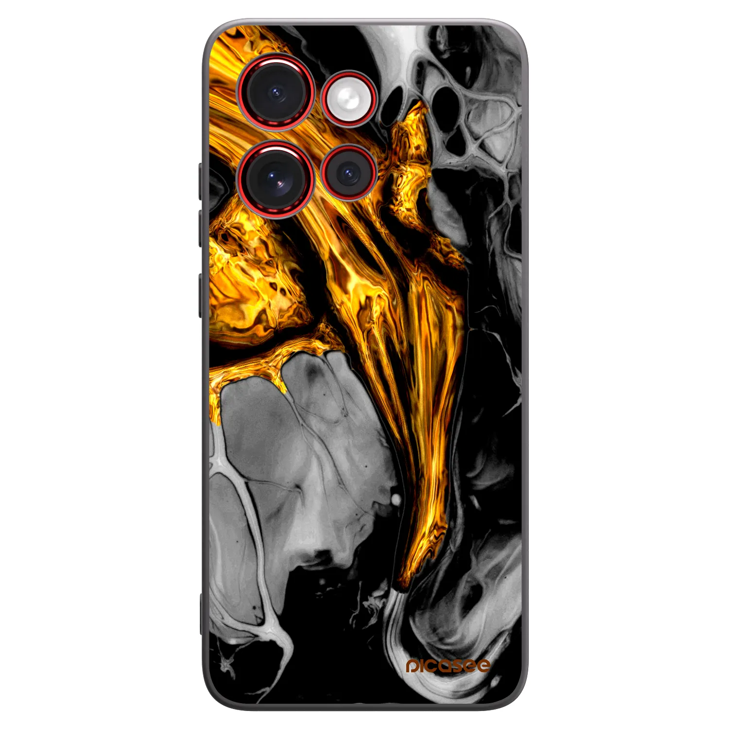 Picasee silikonski črni ovitek za Motorola Edge 60 Neo 5G - Black Gold