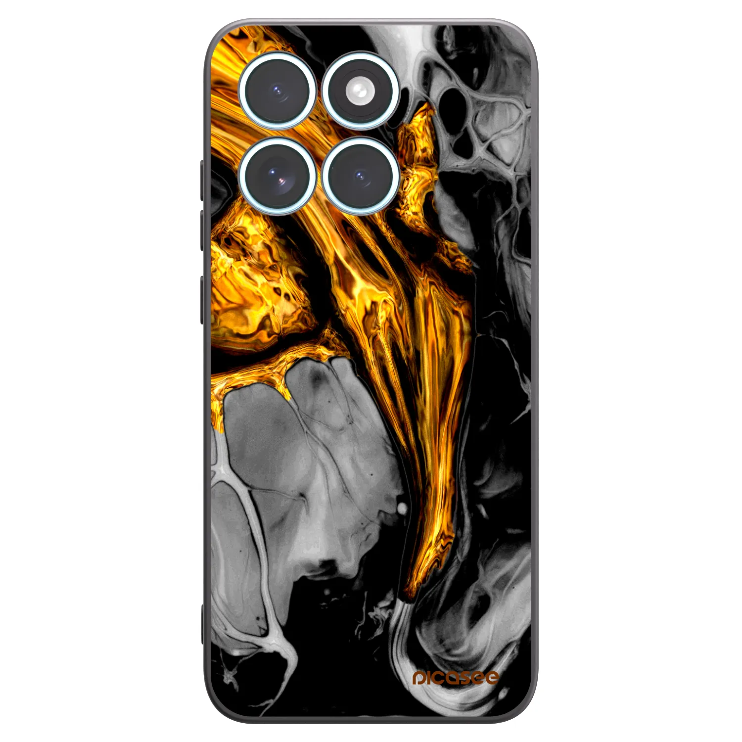 Picasee silikonski črni ovitek za Motorola Edge 70 Fusion - Black Gold