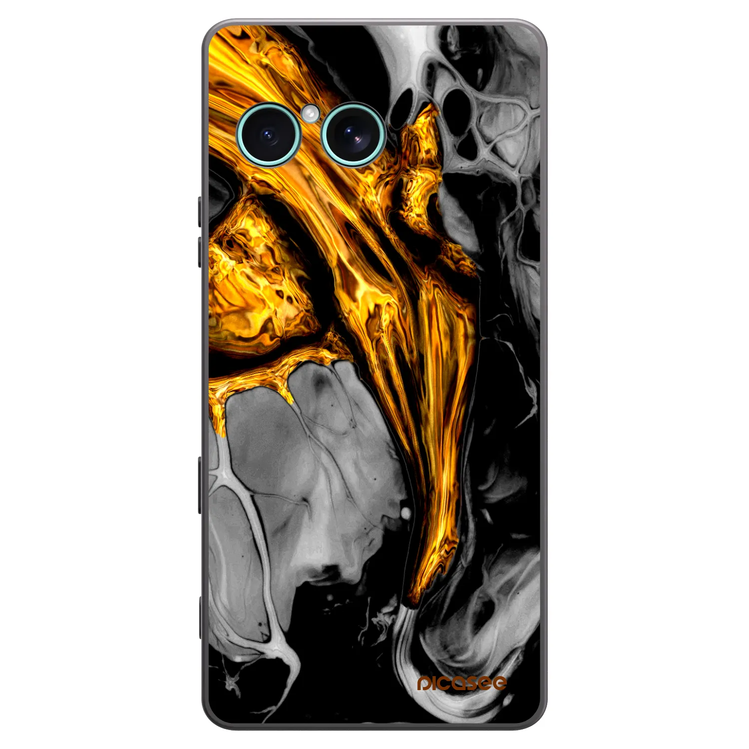 Picasee silikonski črni ovitek za Sony Xperia 10 VII - Black Gold