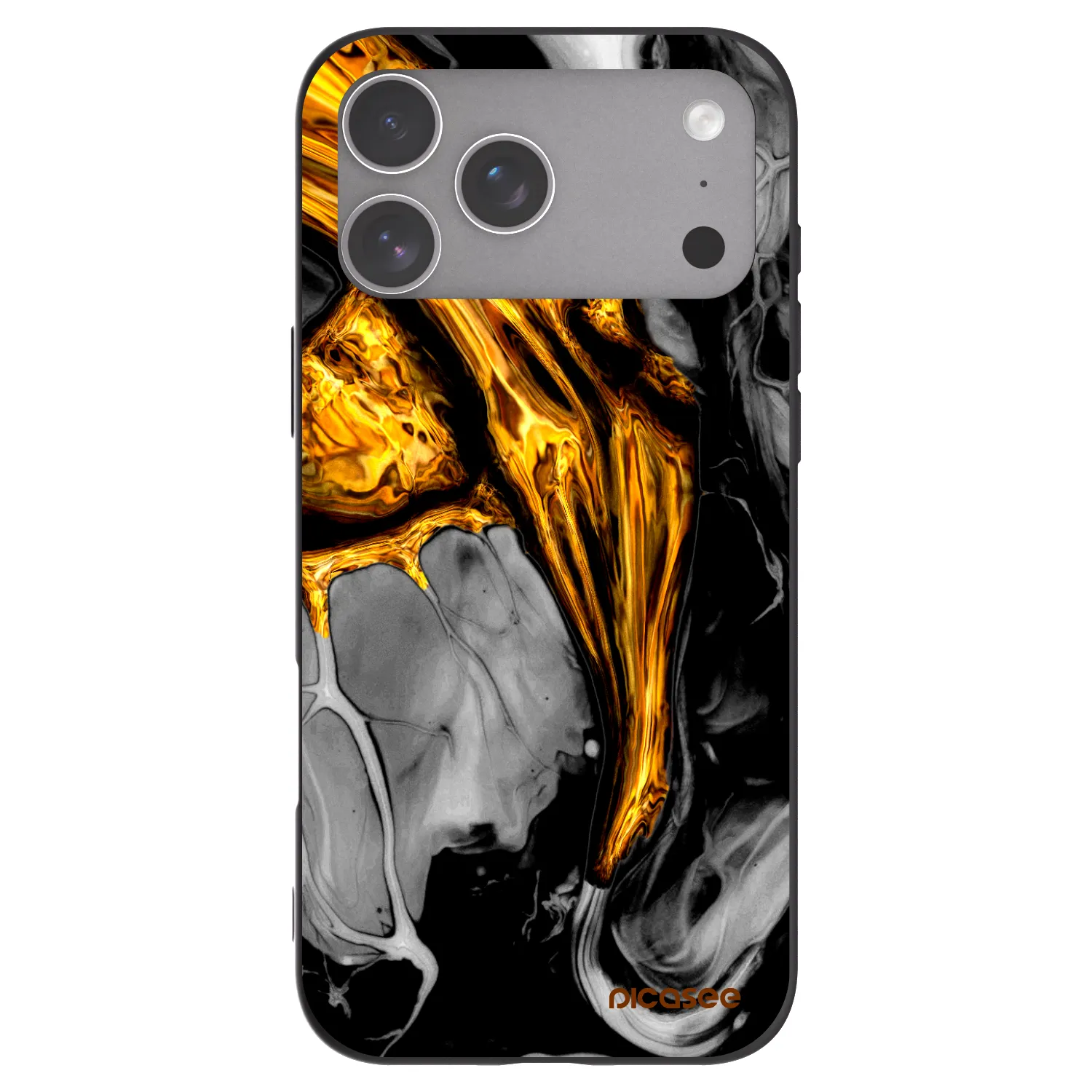 Picasee silikonski črni ovitek za Apple iPhone 18 Pro Max - Black Gold