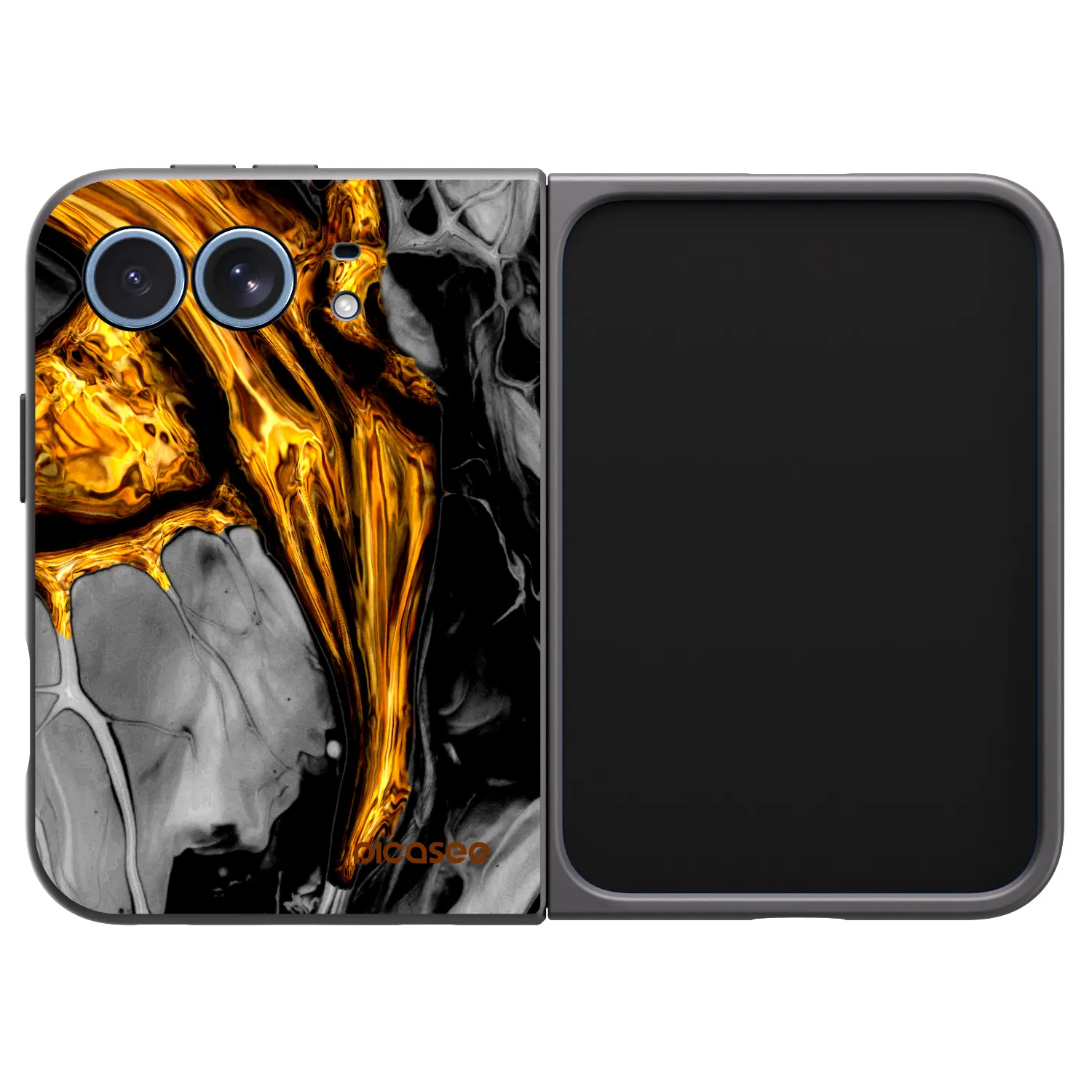 Picasee silikonski črni ovitek za Apple iPhone Duo - Black Gold