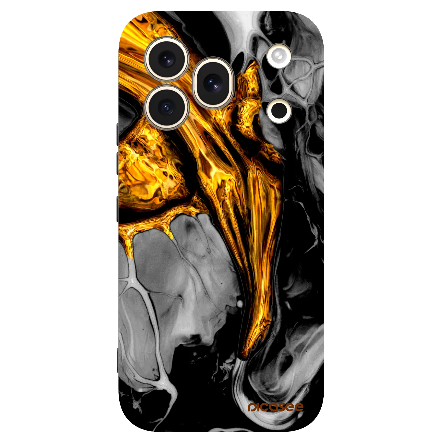 Picasee silikonski črni ovitek za Honor 600 Pro - Black Gold