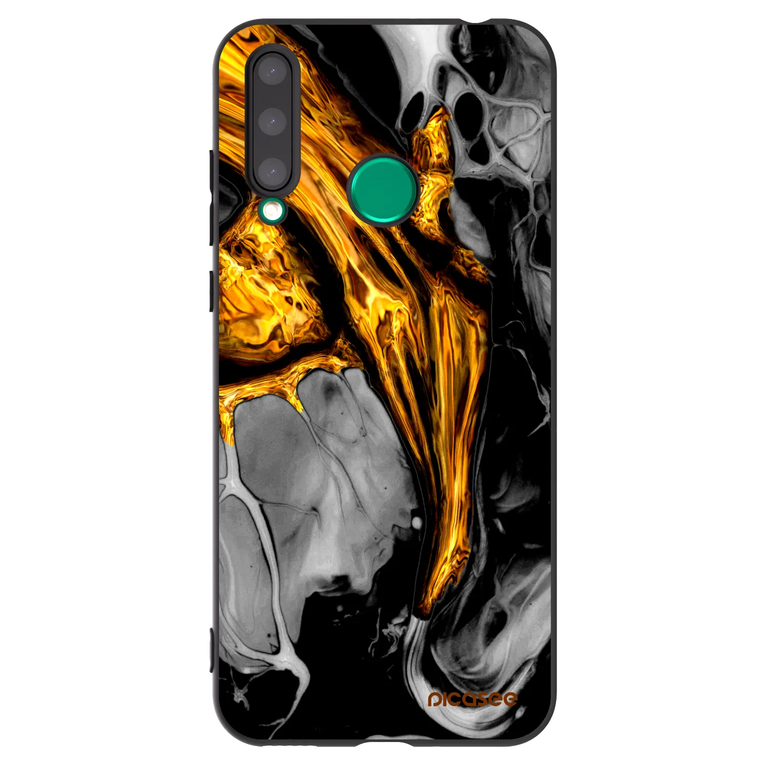 Picasee silikonski črni ovitek za Honor 20 Lite - Black Gold
