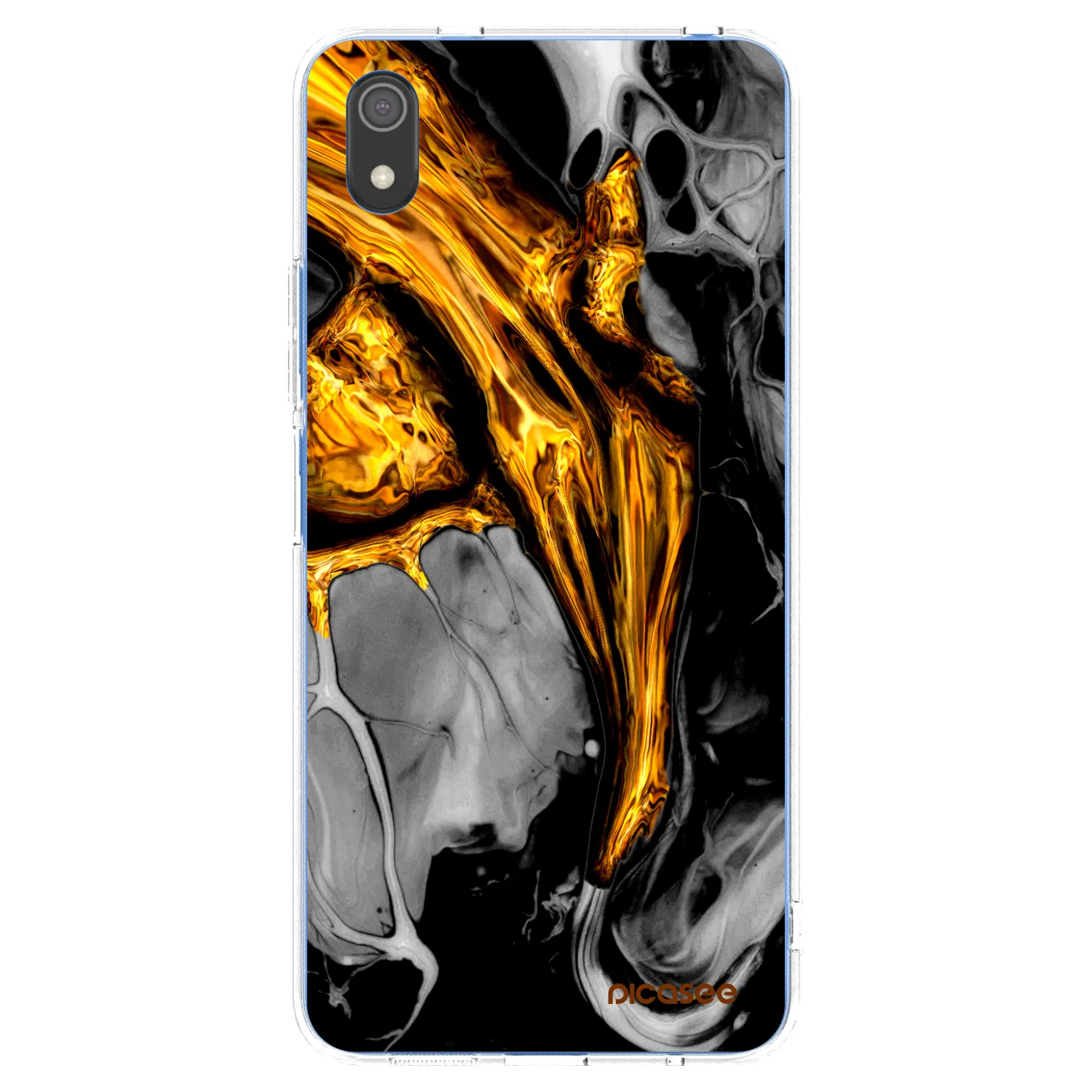 Picasee silikonski prozorni ovitek za Xiaomi Redmi 7A - Black Gold