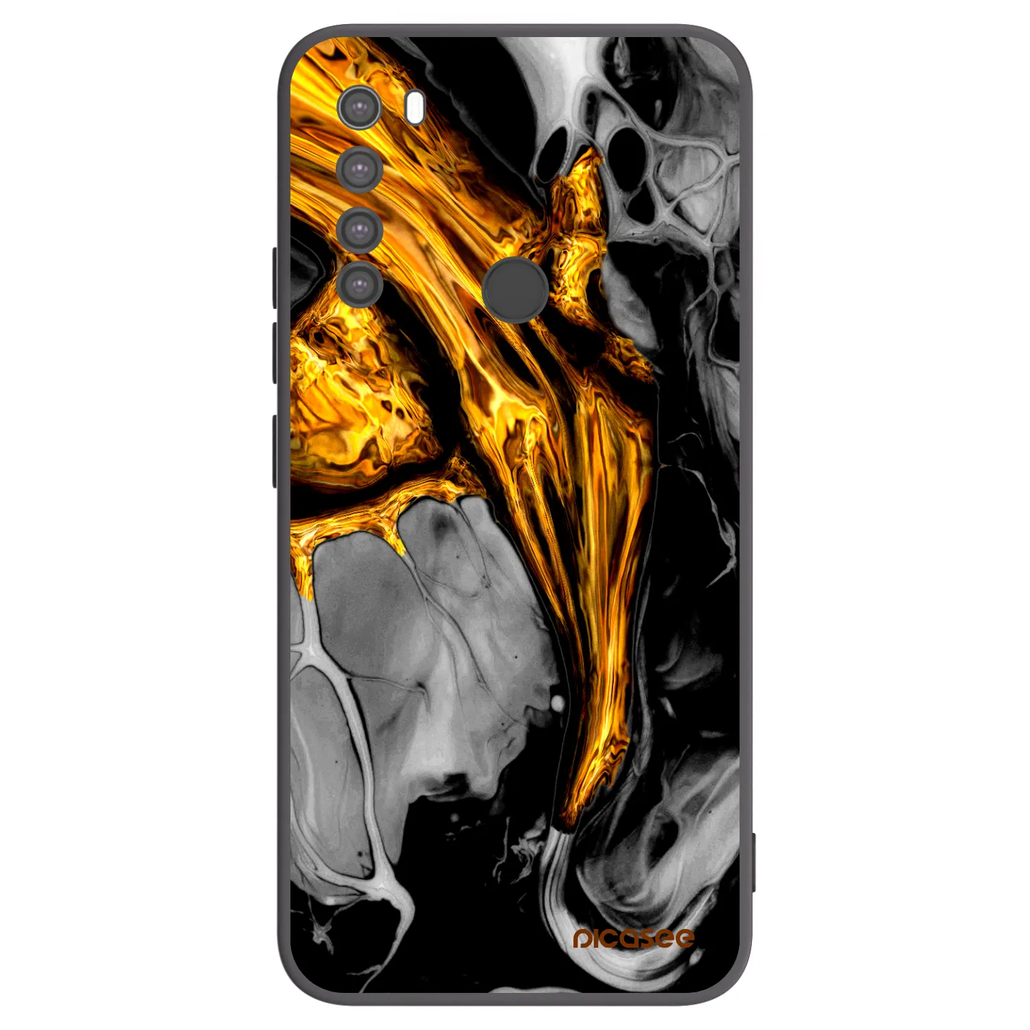 Picasee silikonski črni ovitek za Xiaomi Redmi Note 8 - Black Gold