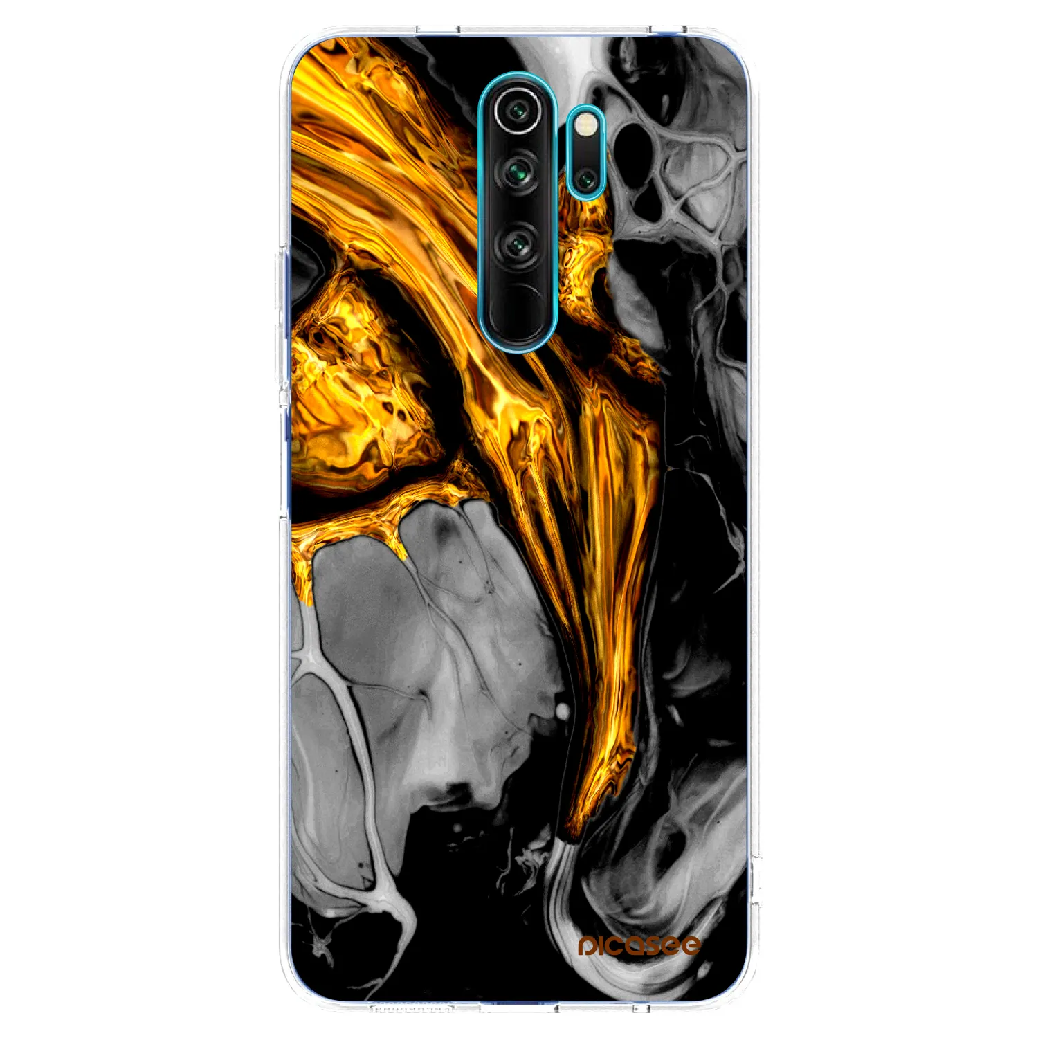 Picasee silikonski prozorni ovitek za Xiaomi Redmi Note 8 Pro - Black Gold