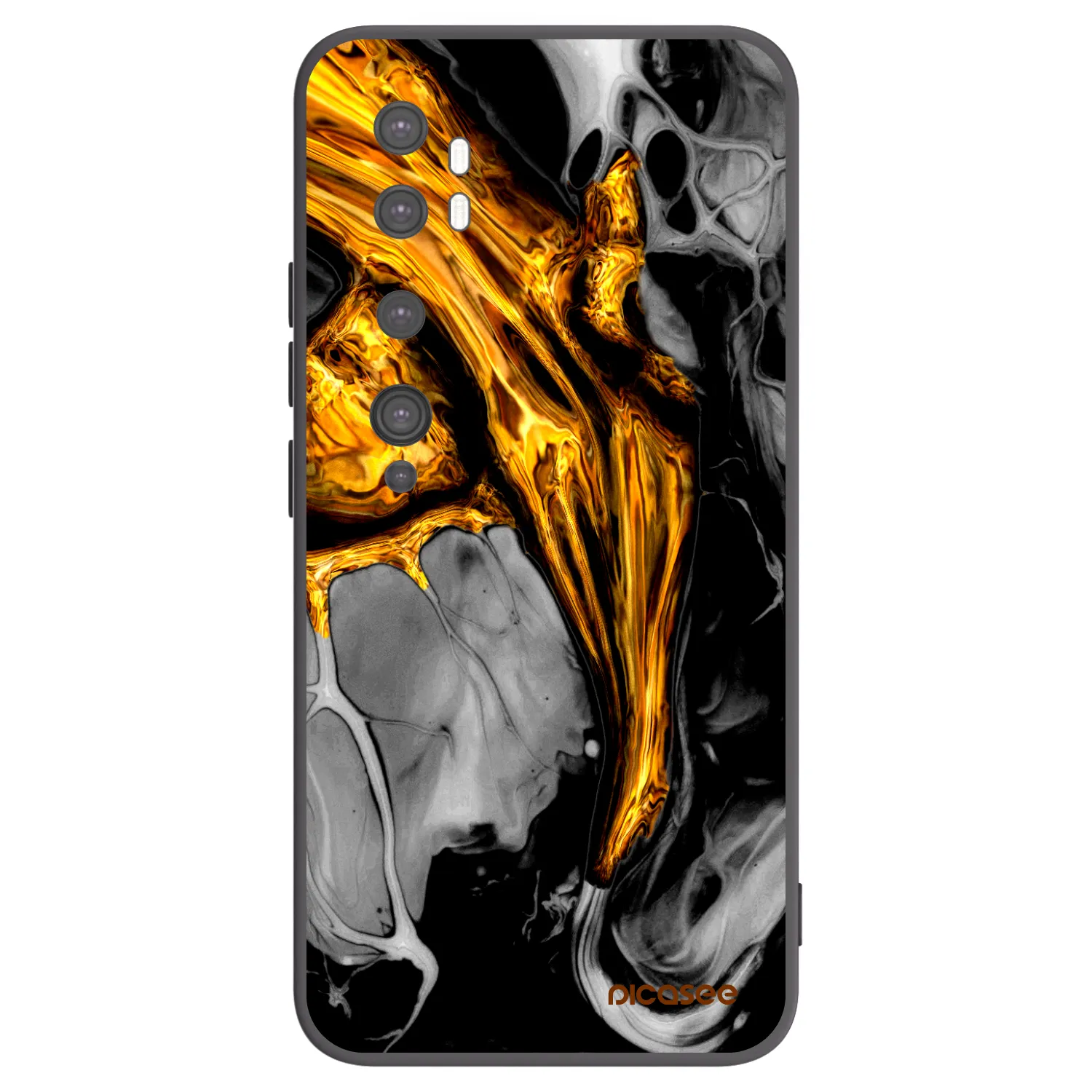 Picasee silikonski črni ovitek za Xiaomi Mi Note 10 (Pro) - Black Gold
