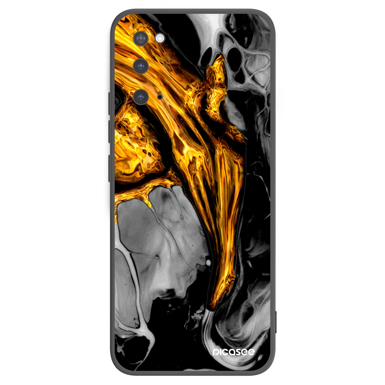 Picasee silikonski črni ovitek za Samsung Galaxy S20 G980F - Black Gold