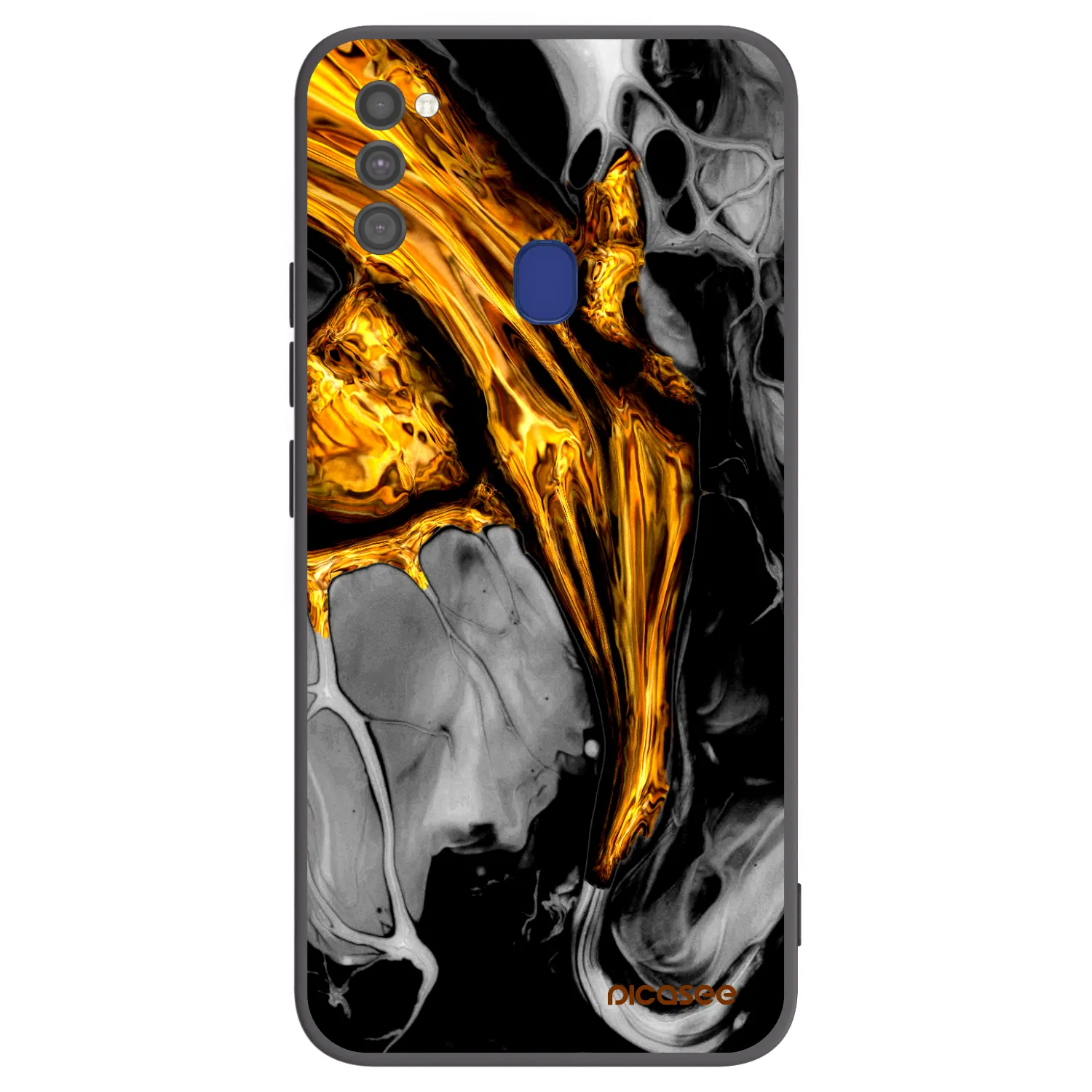Picasee silikonski črni ovitek za Samsung Galaxy M21 M215F - Black Gold