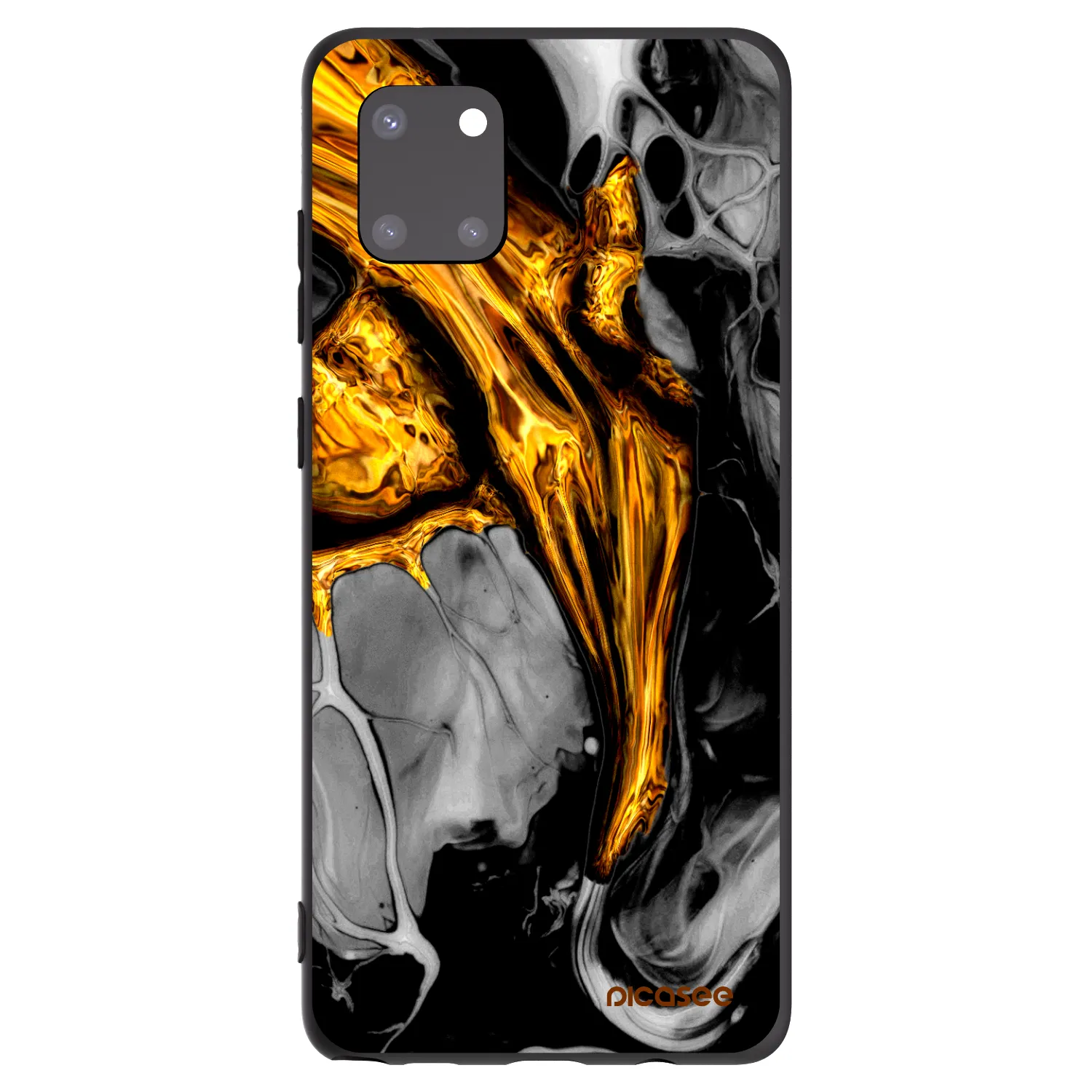 Picasee silikonski črni ovitek za Samsung Galaxy Note 10 Lite N770F - Black Gold