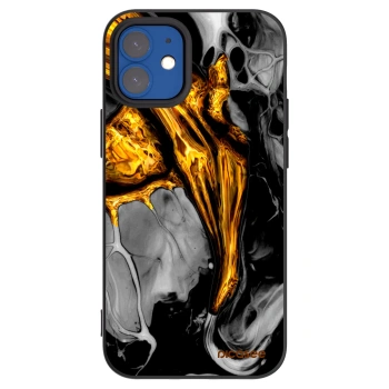 Picasee silikonski črni ovitek za Apple iPhone 12 mini - Black Gold