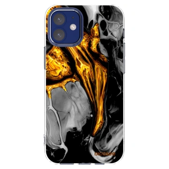 Picasee silikonski prozorni ovitek za Apple iPhone 12 mini - Black Gold