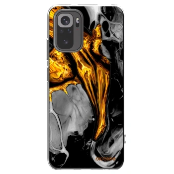 Picasee silikonski prozorni ovitek za Xiaomi Redmi Note 10 - Black Gold